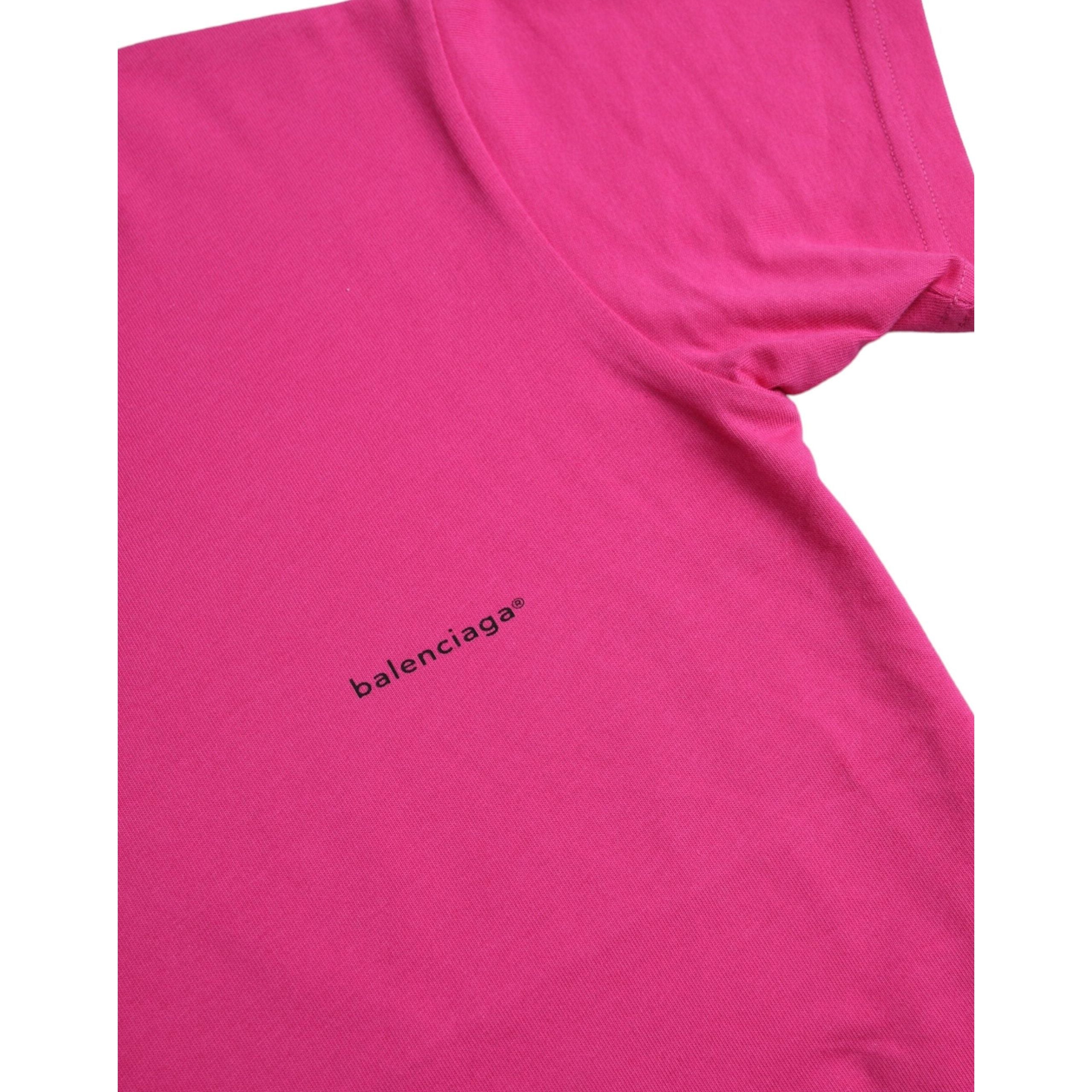 Pink Cotton Crew Neck Short Sleeves Tee T-shirt