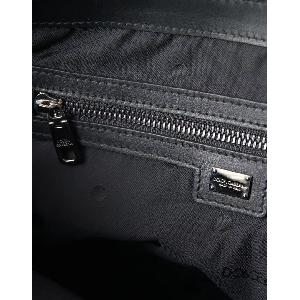 Black Pebbled Leather Edge Shoulder Strap Men Bag