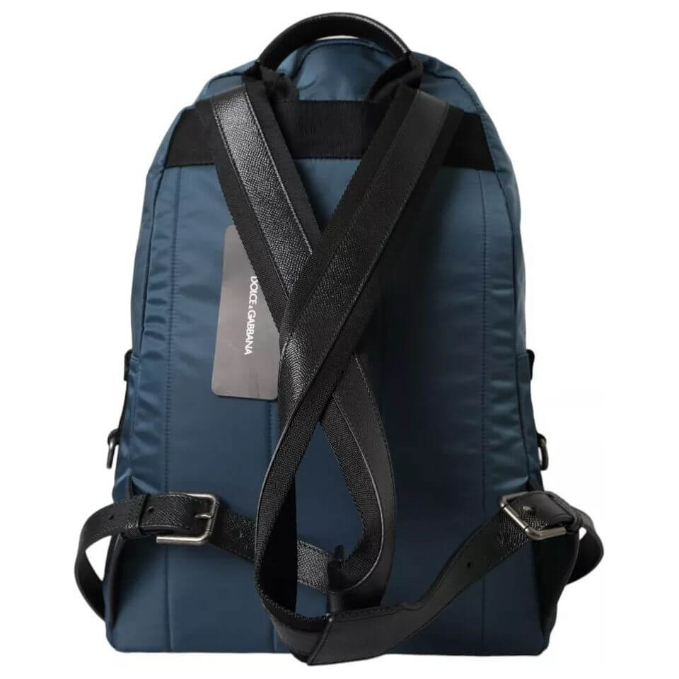 Blue Nylon #DGFamily Patch Men Backpack Bag