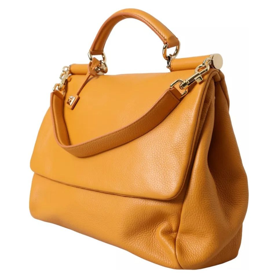 Yellow Leather Hand Shoulder Purse Satchel SICILY Bag