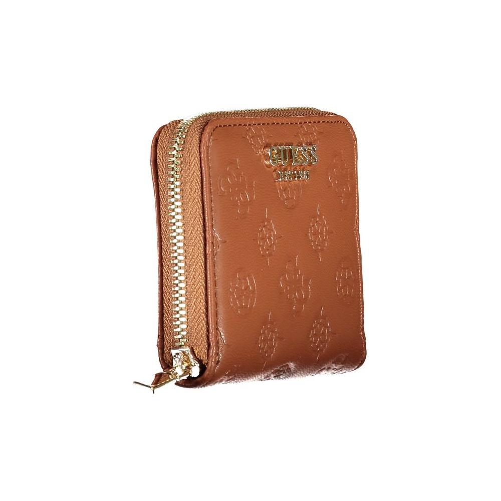 Chic Brown Contrasting Detail Wallet