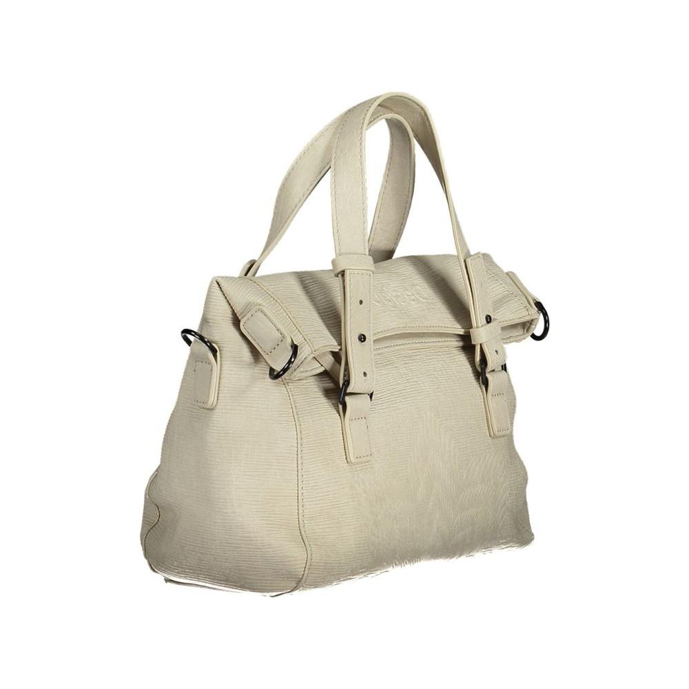 Chic White Contrasting Detail Handbag