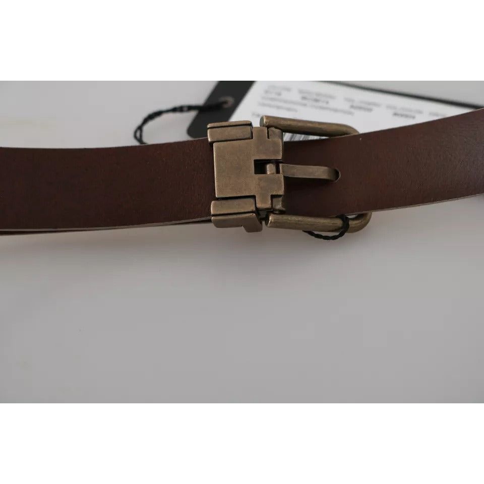 Cream Beige Gold Buckle Waist Leather Belt