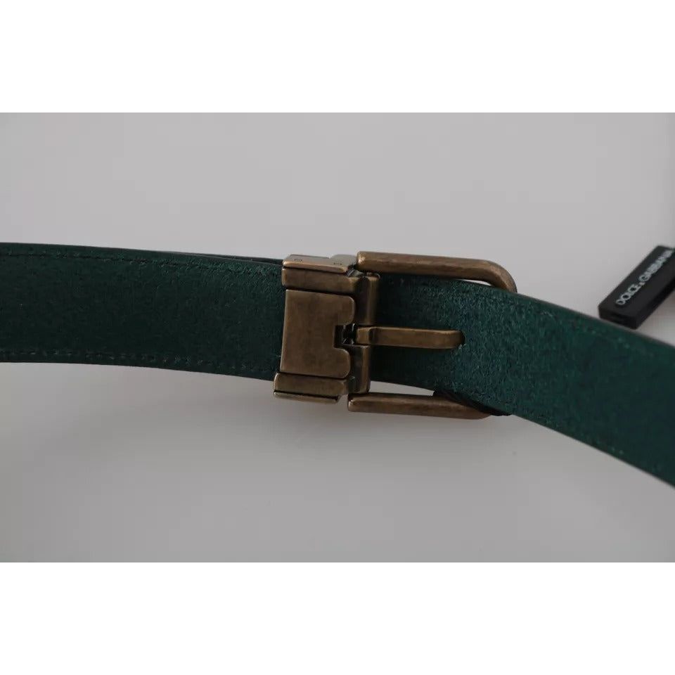 Green Gold Buckle Waist Leather Belt