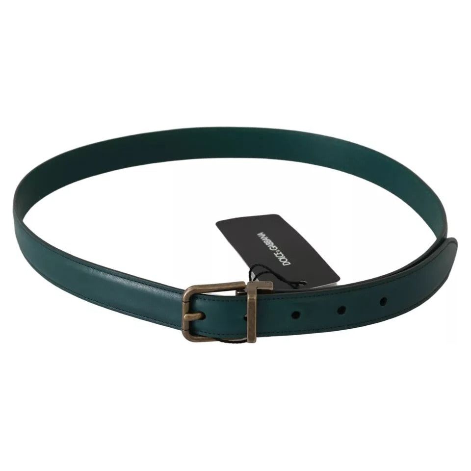 Green Gold Buckle Waist Leather Belt