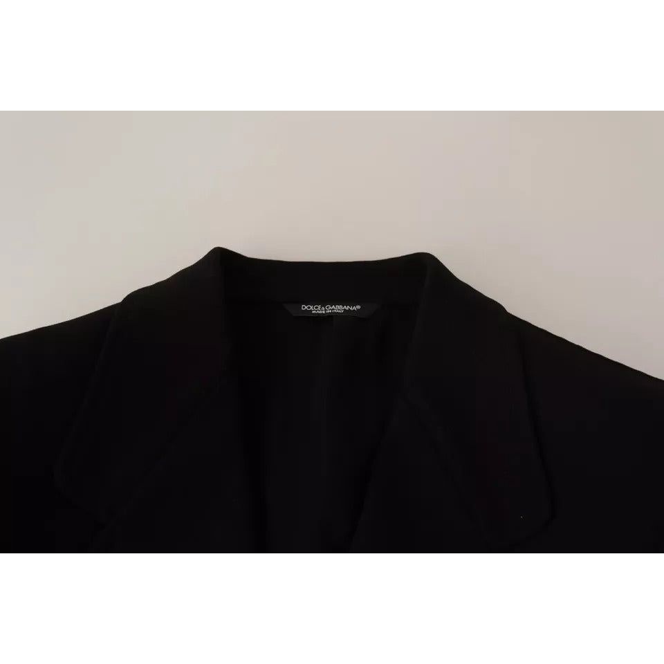 Black Wool Slim Fit Coat Jacket Blazer