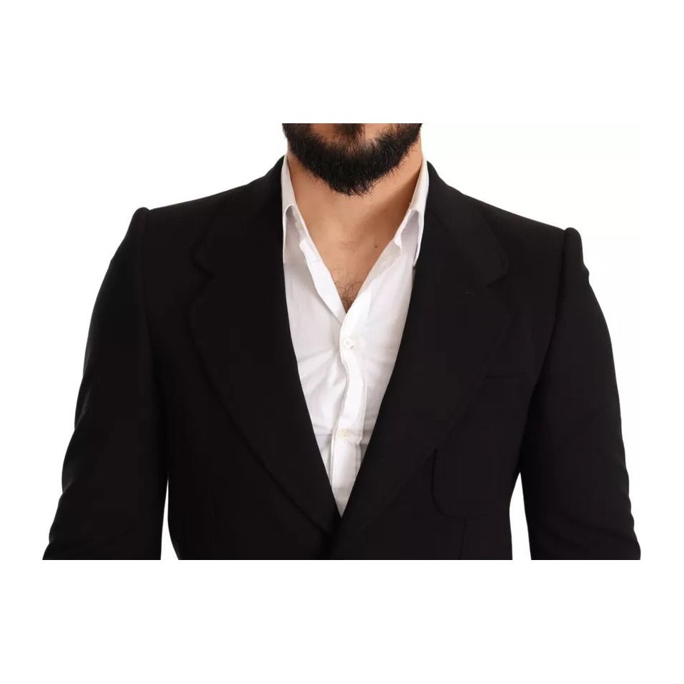 Black Wool Slim Fit Coat Jacket Blazer