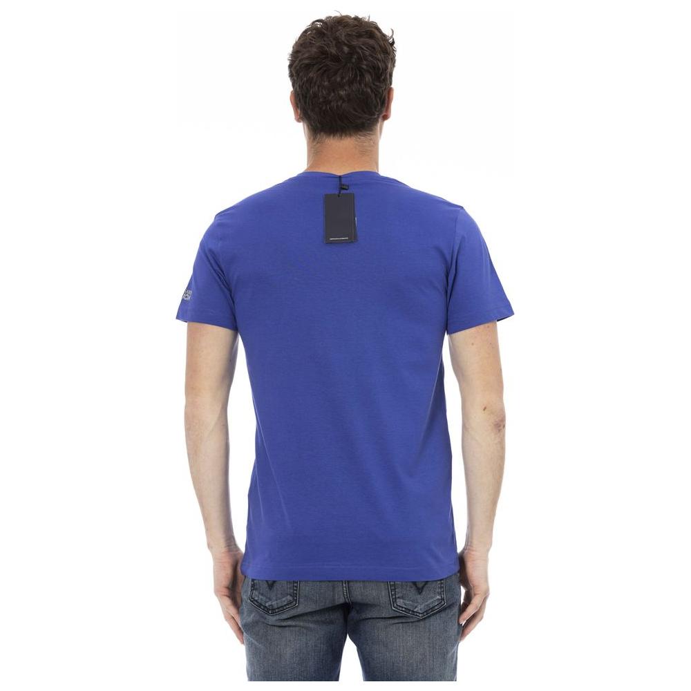 Blue Cotton Men T-Shirt