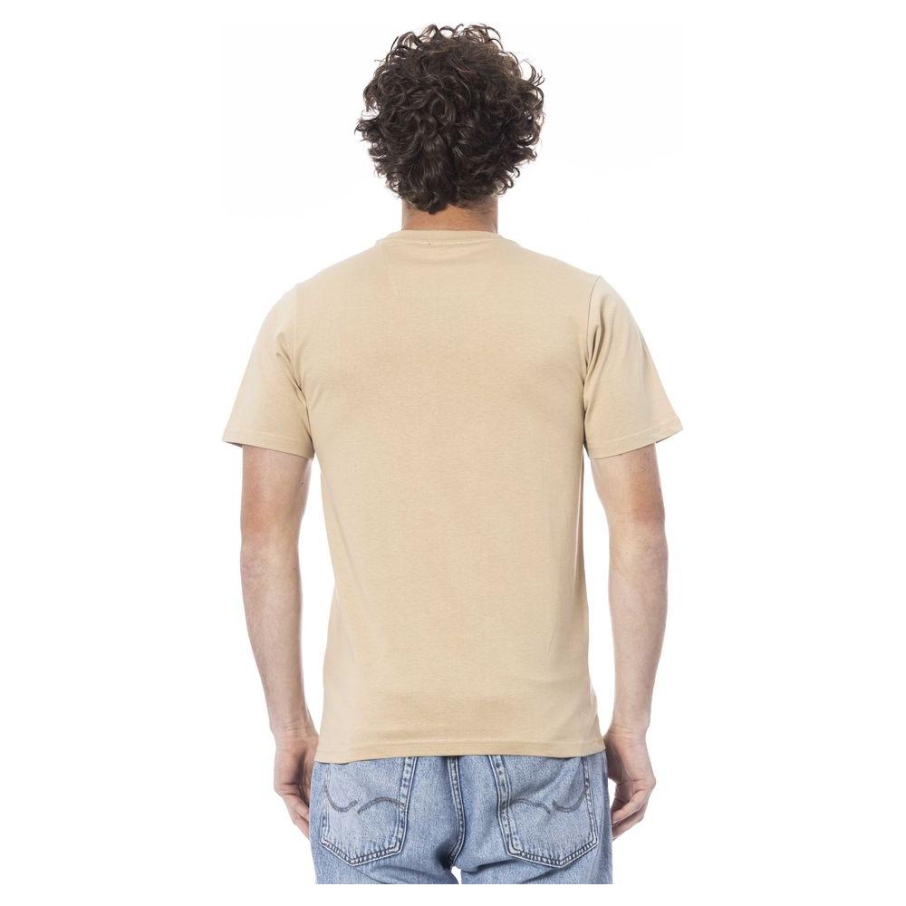 Beige Cotton Men T-Shirt