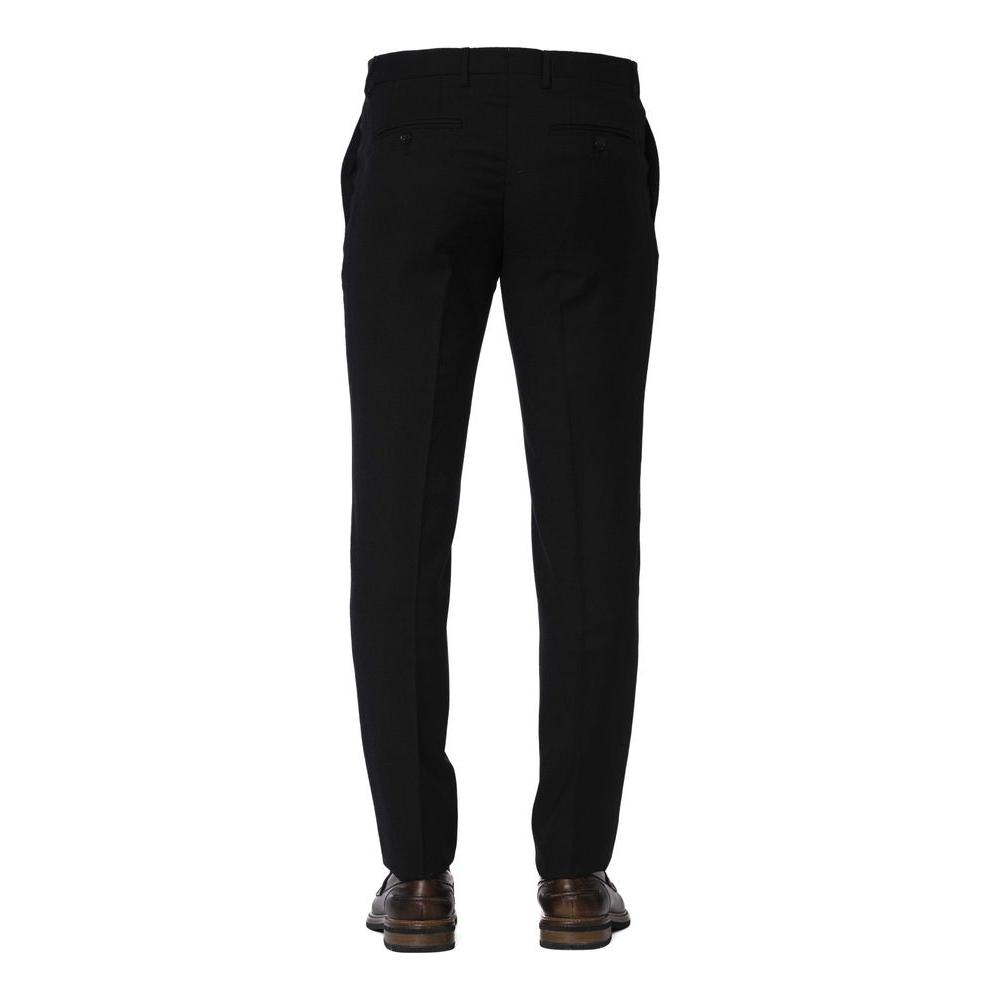 Black Wool Men Trouser