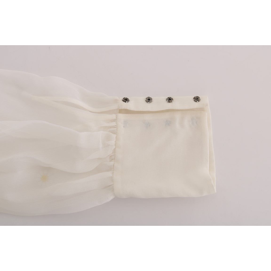 Elegant White Silk Daisy Blouse