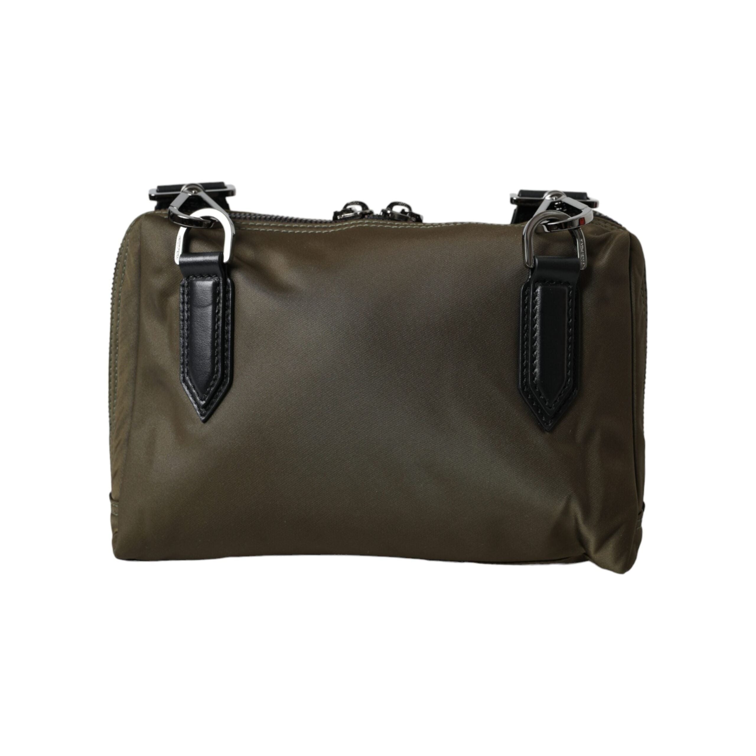 Army Green Nylon Logo Clutch Crossbody Shoulder Bag