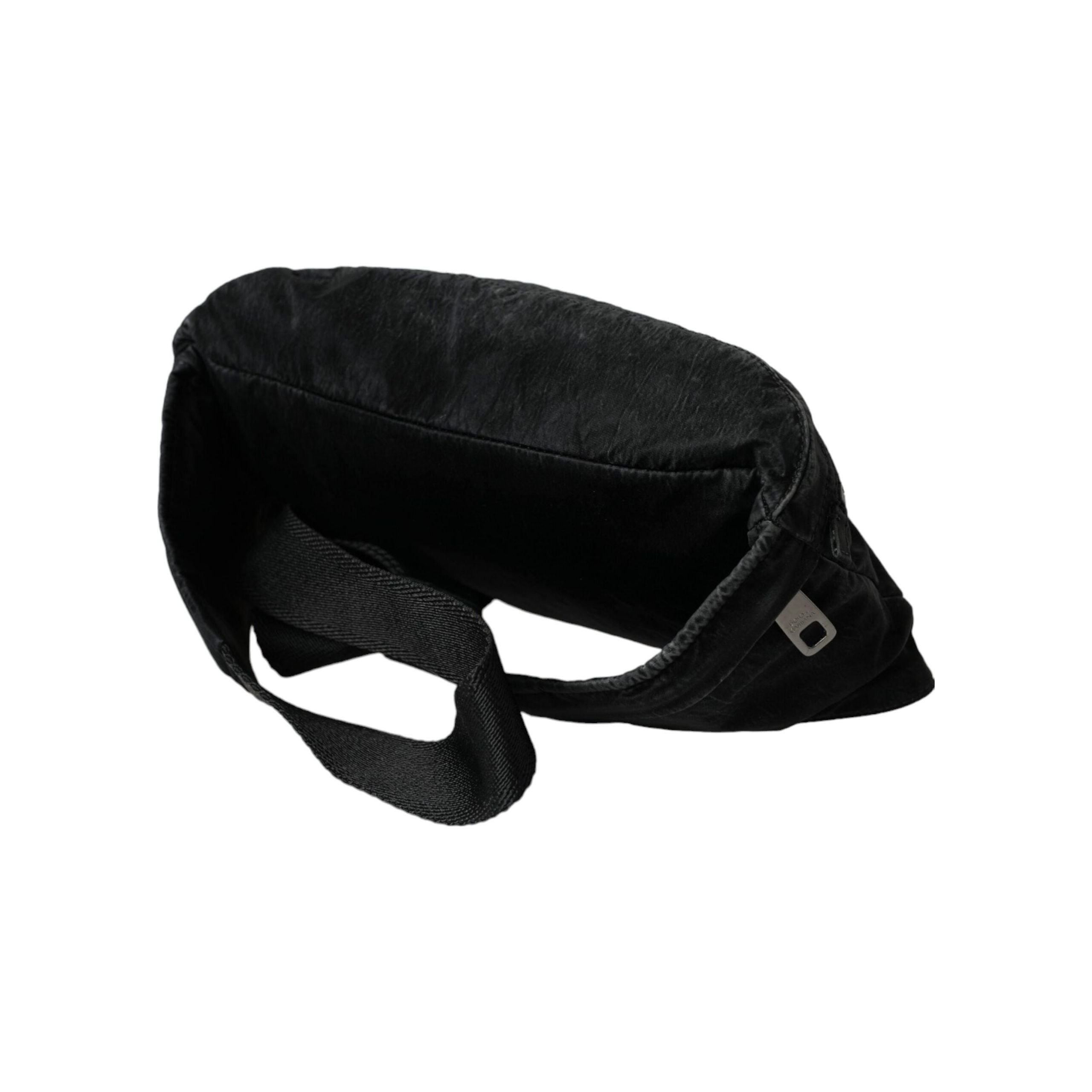 Black Nylon Logo Plaque Belt Waist Fanny Pack Bag