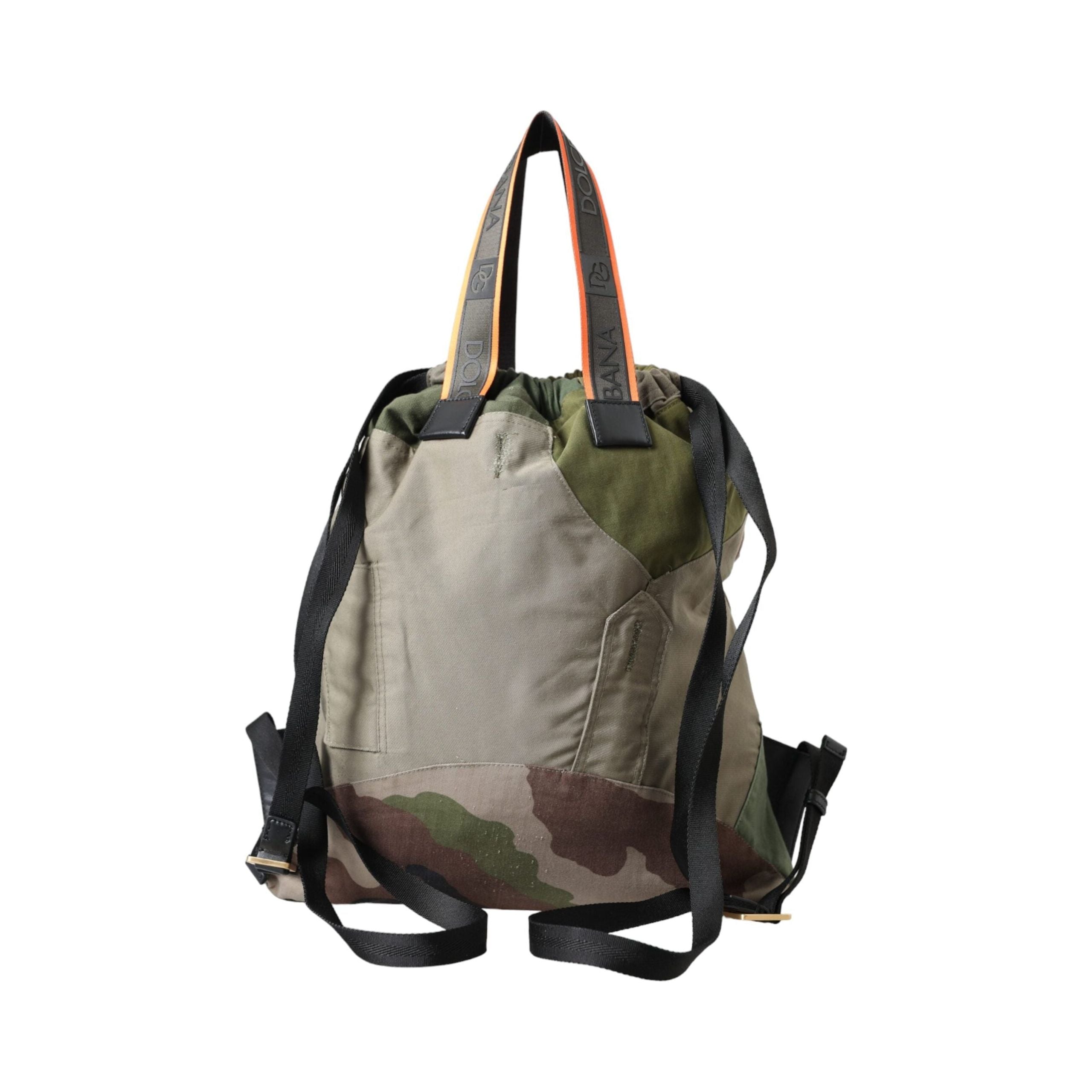 Military Green Patchwork Rucksack Backpack Bag