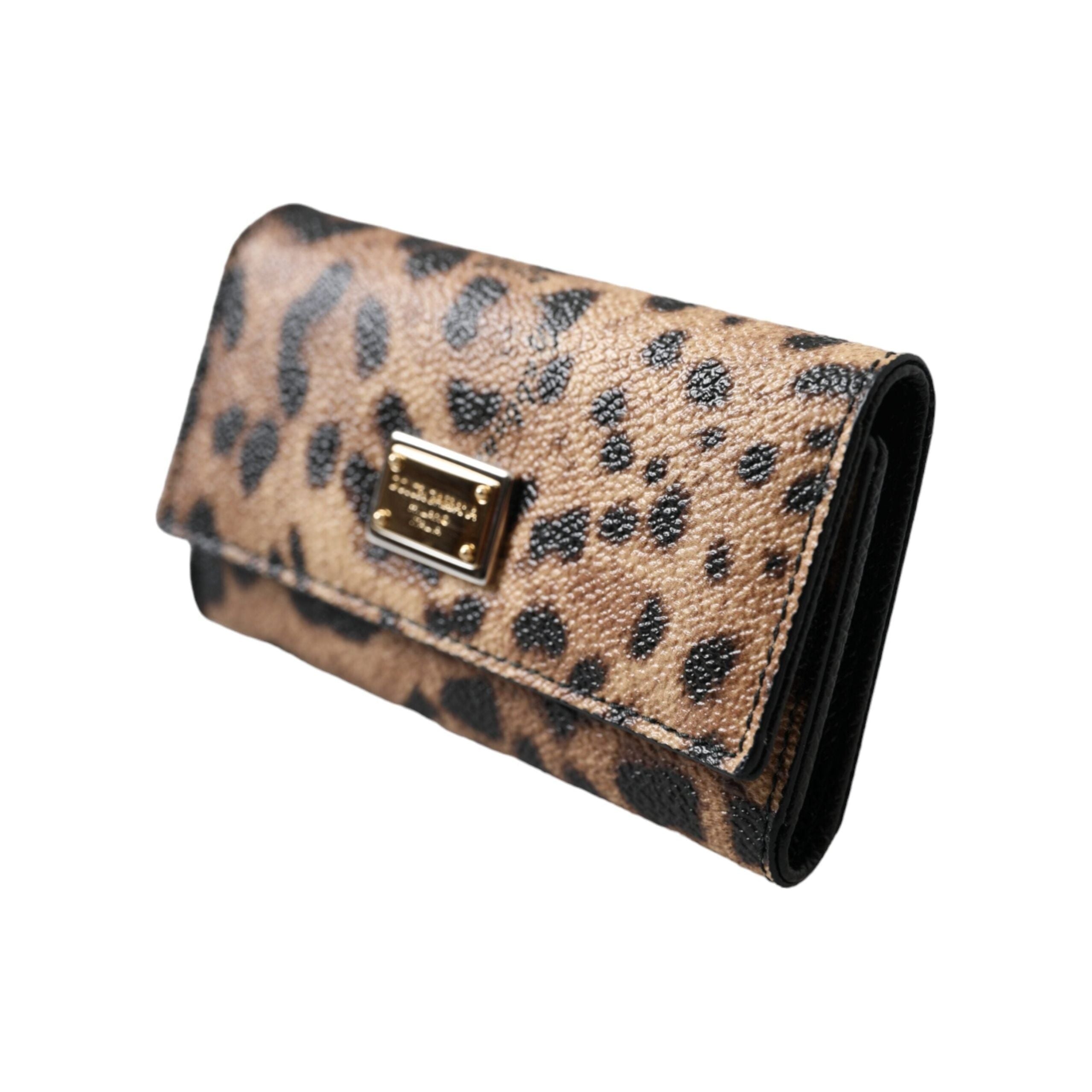 Brown Leopard PVC Pouch Key Holder Case Keyring