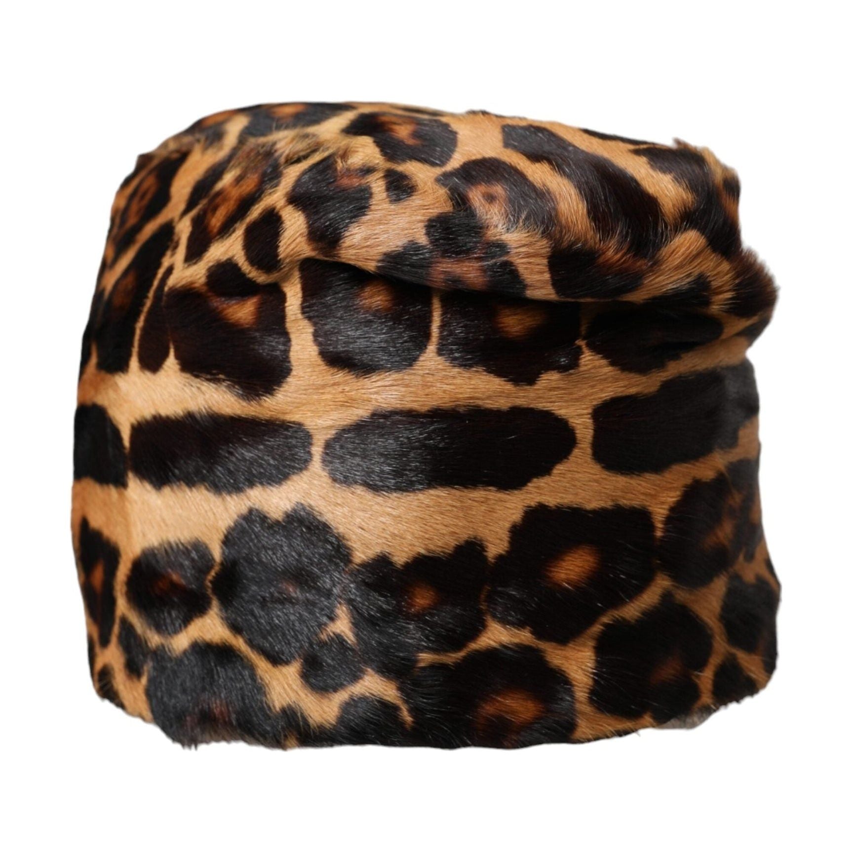 Brown Leopard Fur Women Bucket Hat