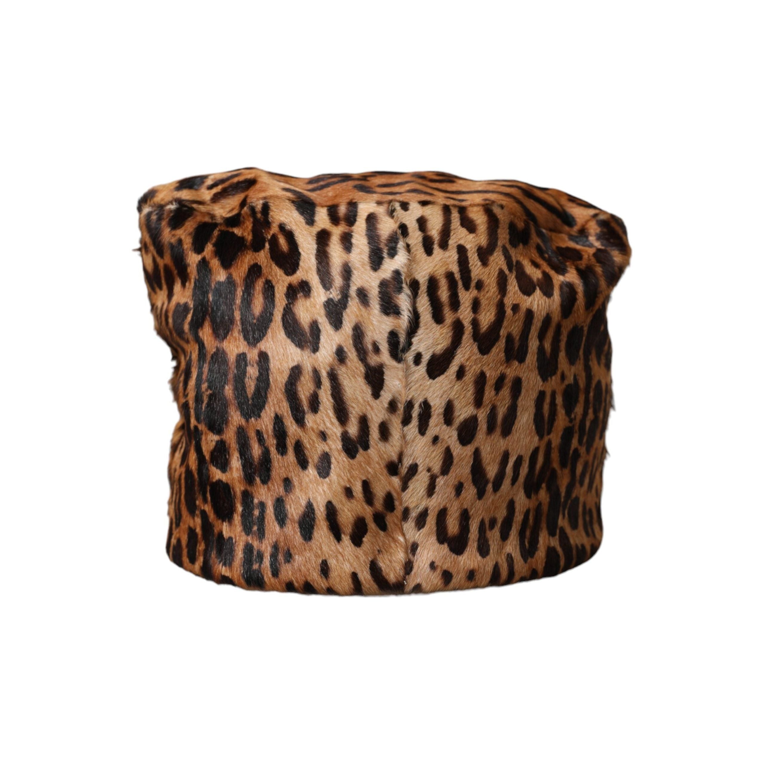 Brown Leopard Fur Women Bucket Hat