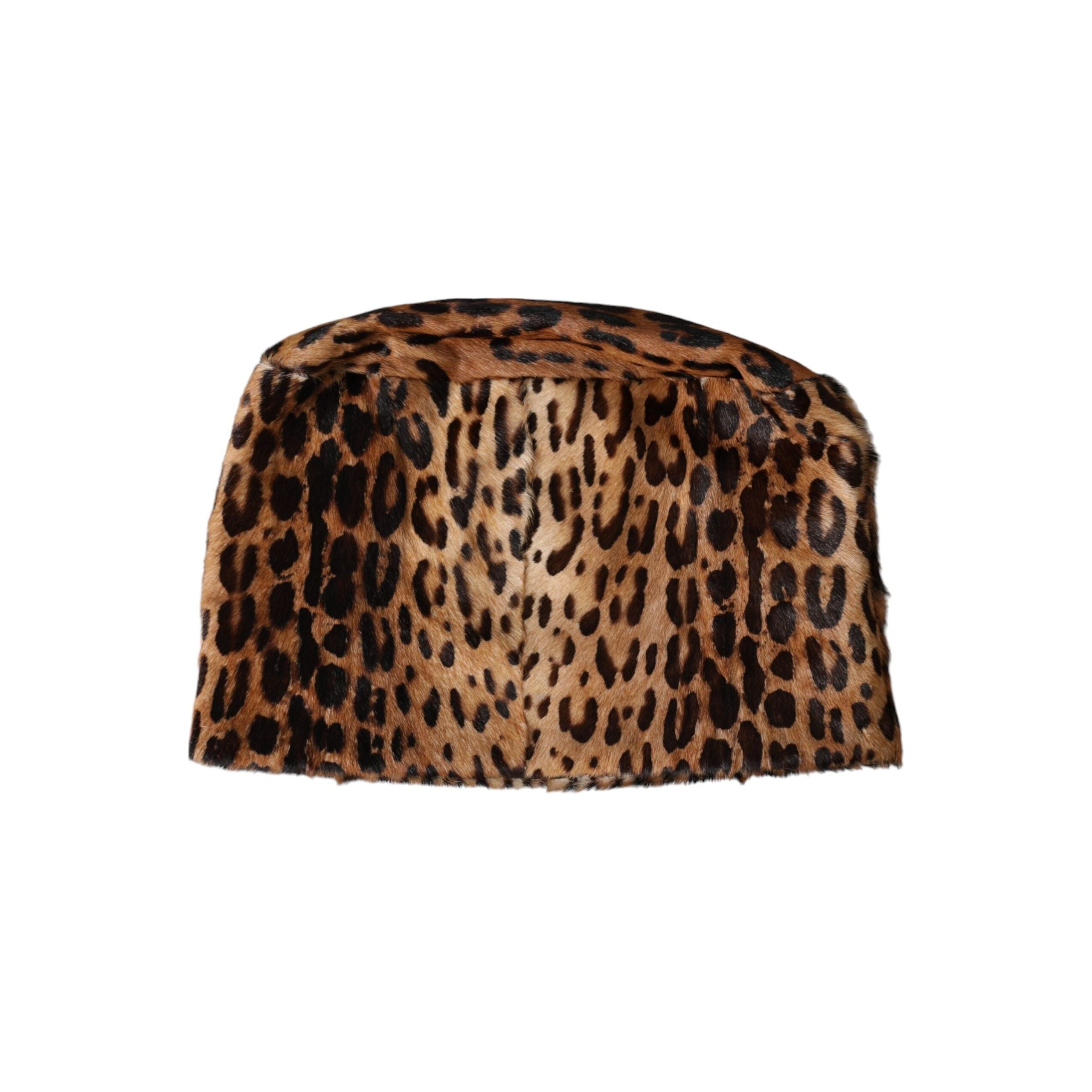 Brown Leopard Fur Women Bucket Hat