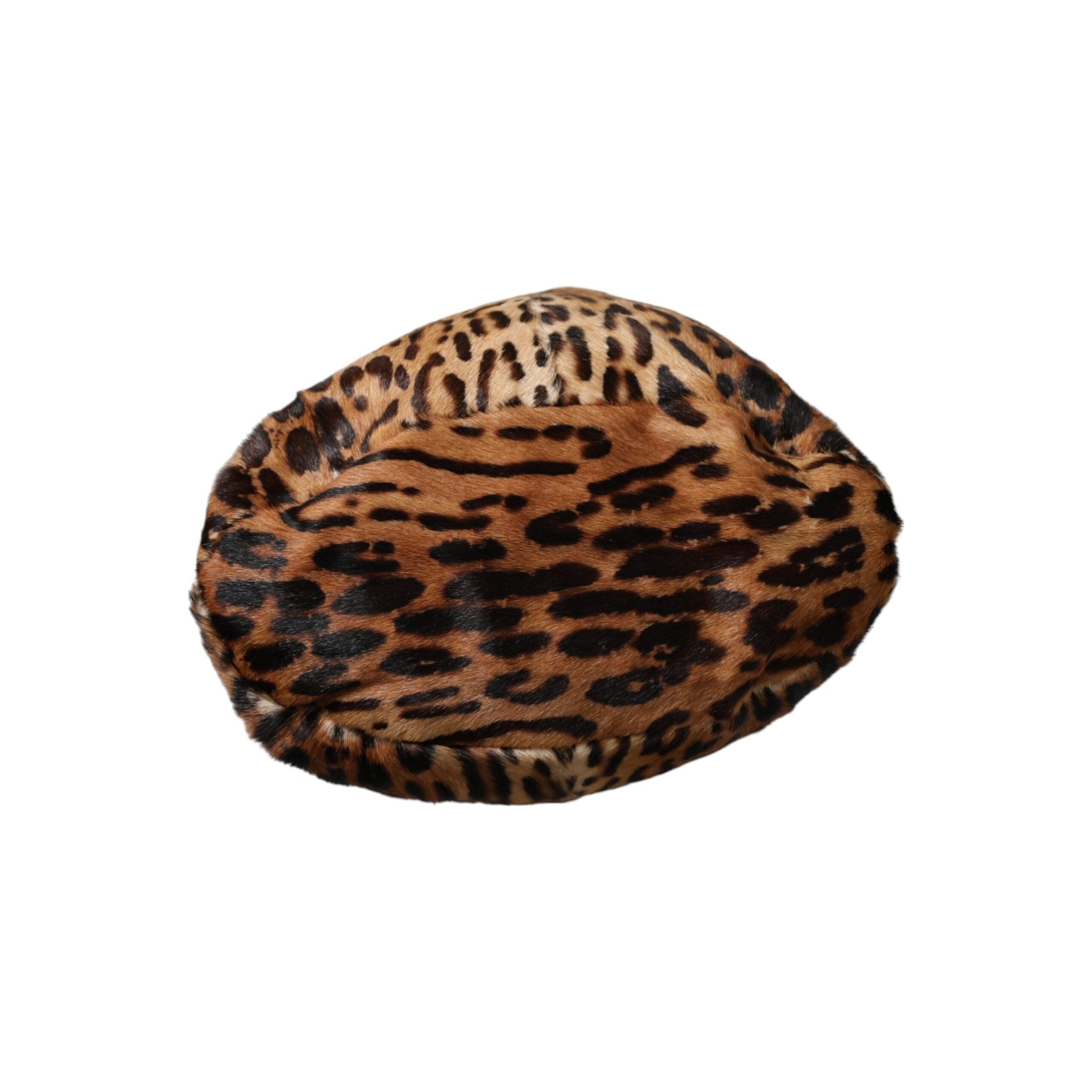 Brown Leopard Fur Women Bucket Hat