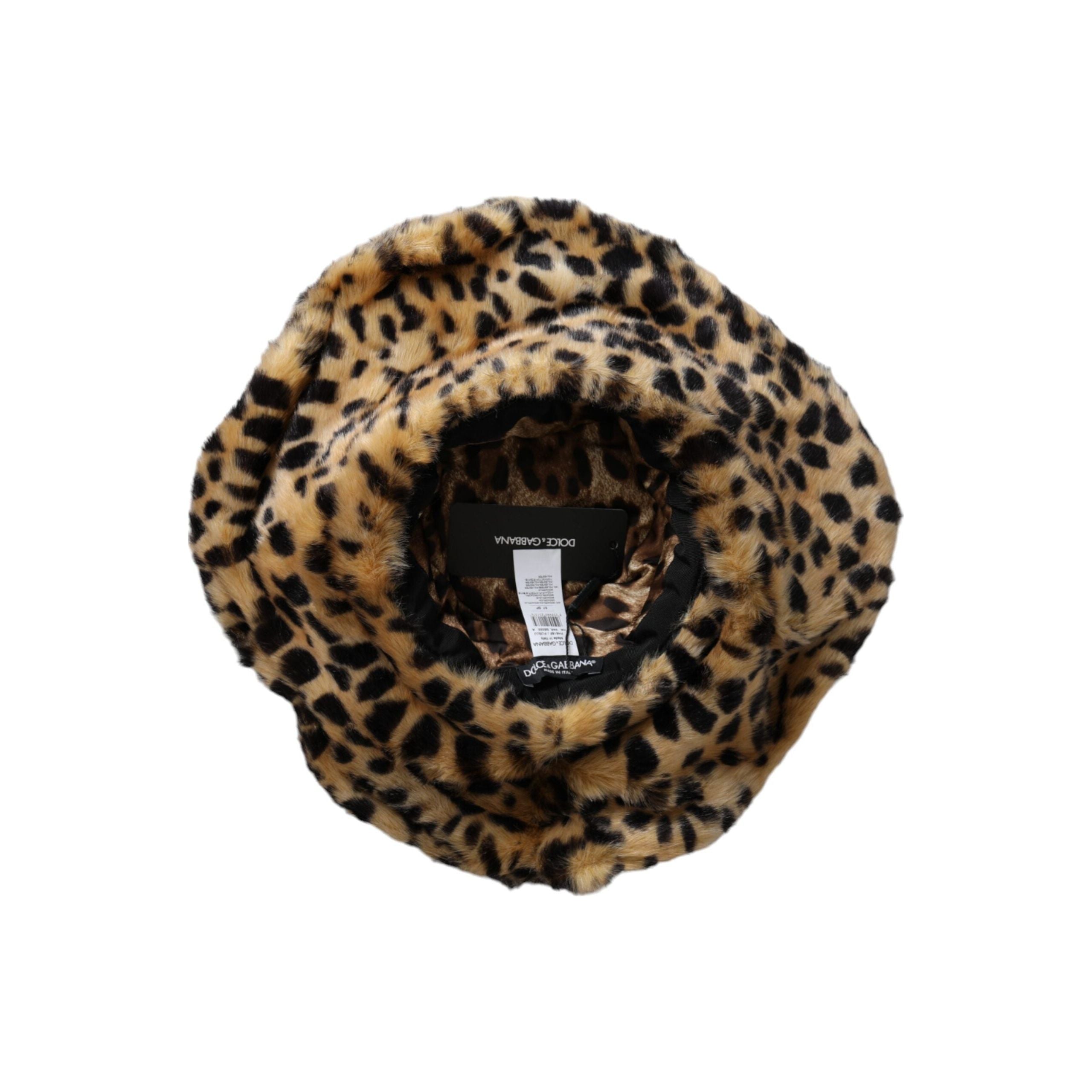 Brown Leopard Fur Women Bucket Hat