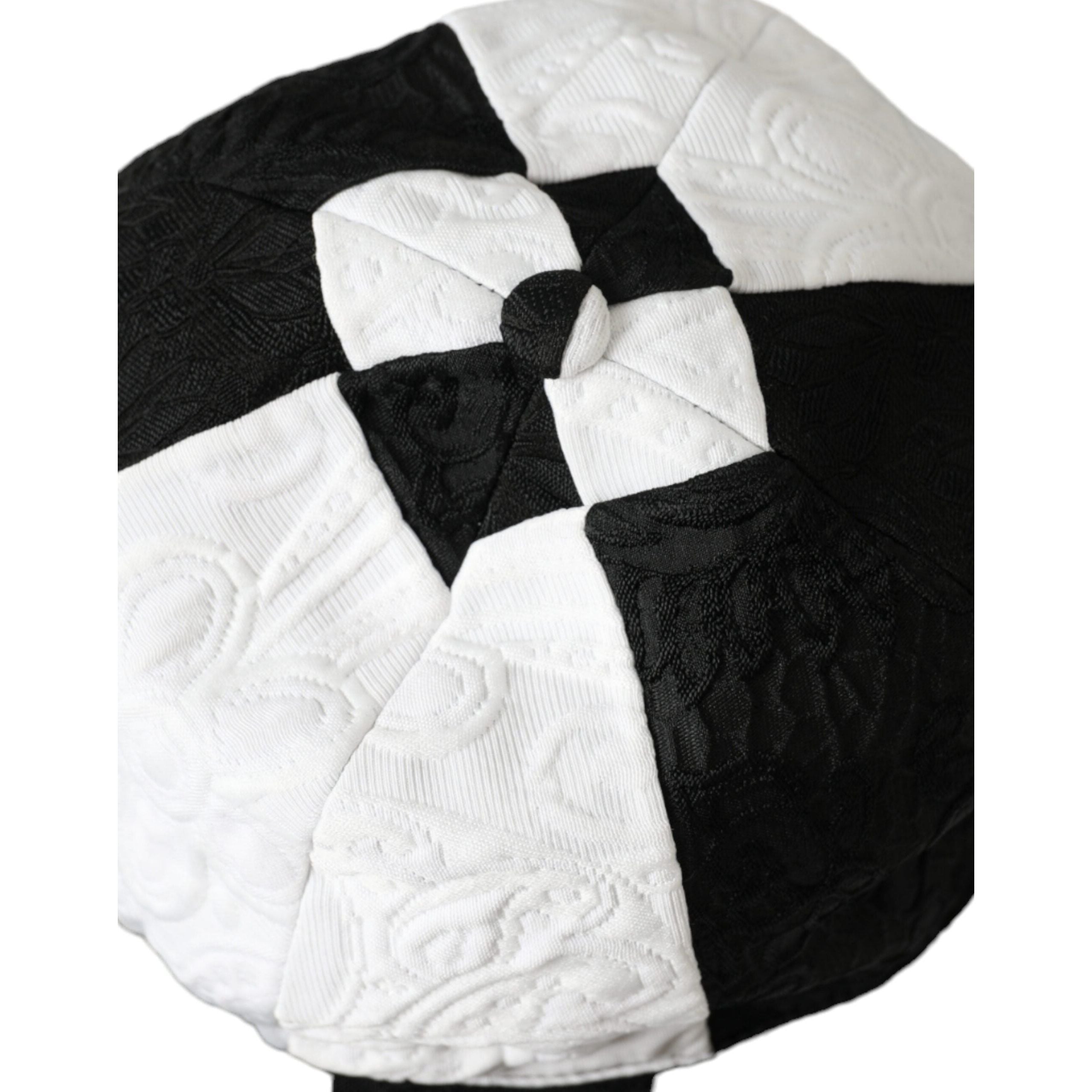 Black White Checkered Wide Brim Floppy Hat