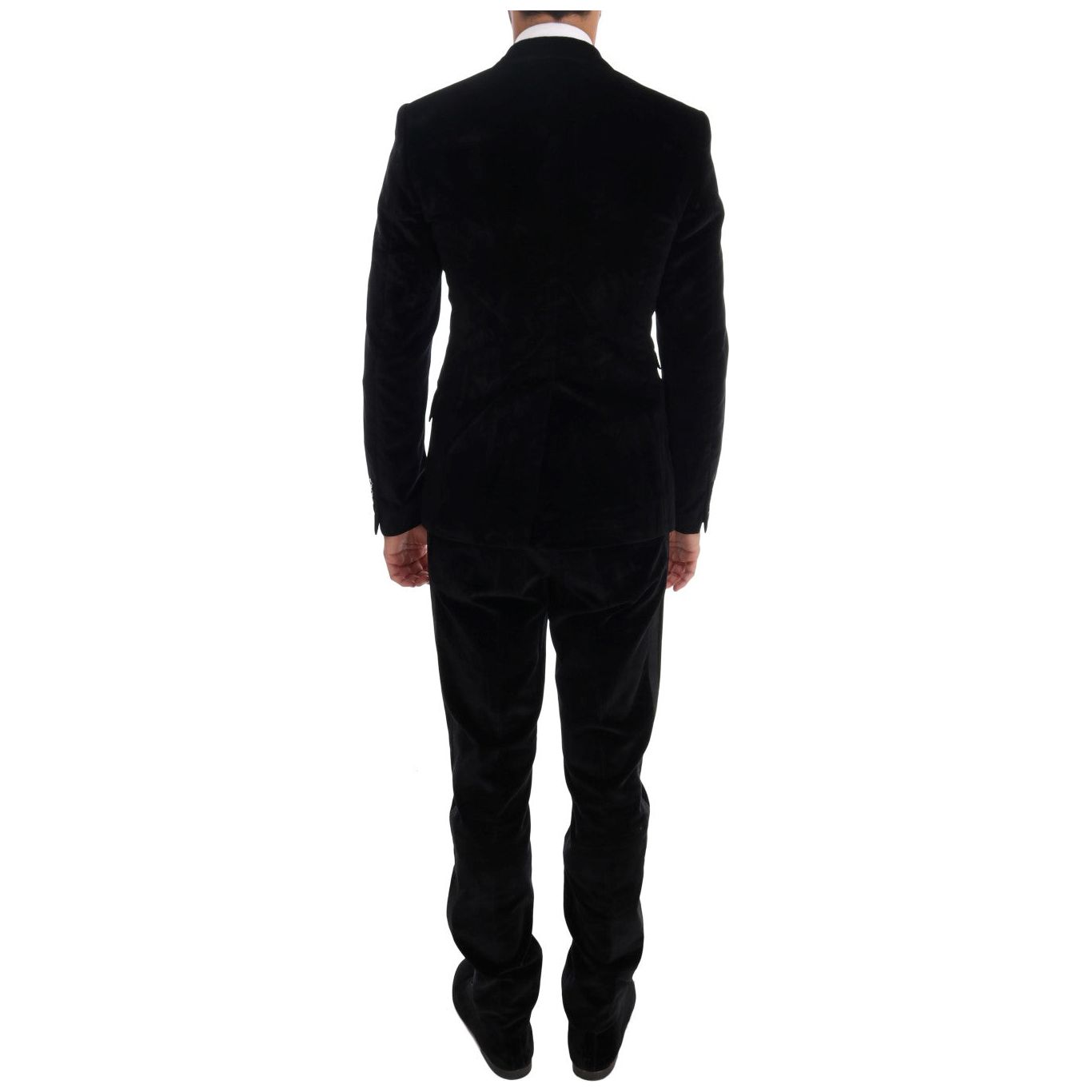 Elegant Black Slim Fit Three-Piece Suit