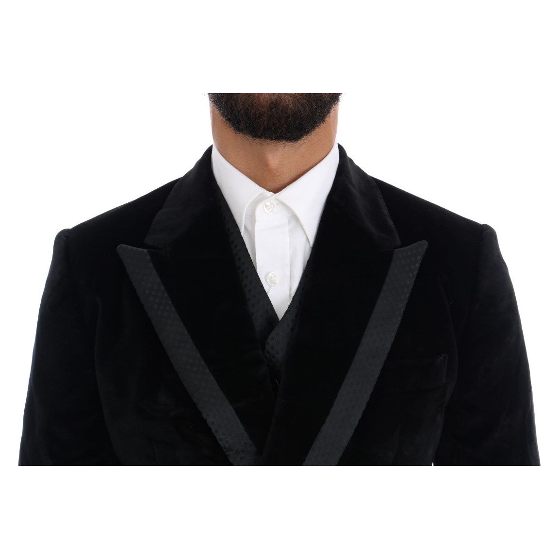 Elegant Black Slim Fit Three-Piece Suit