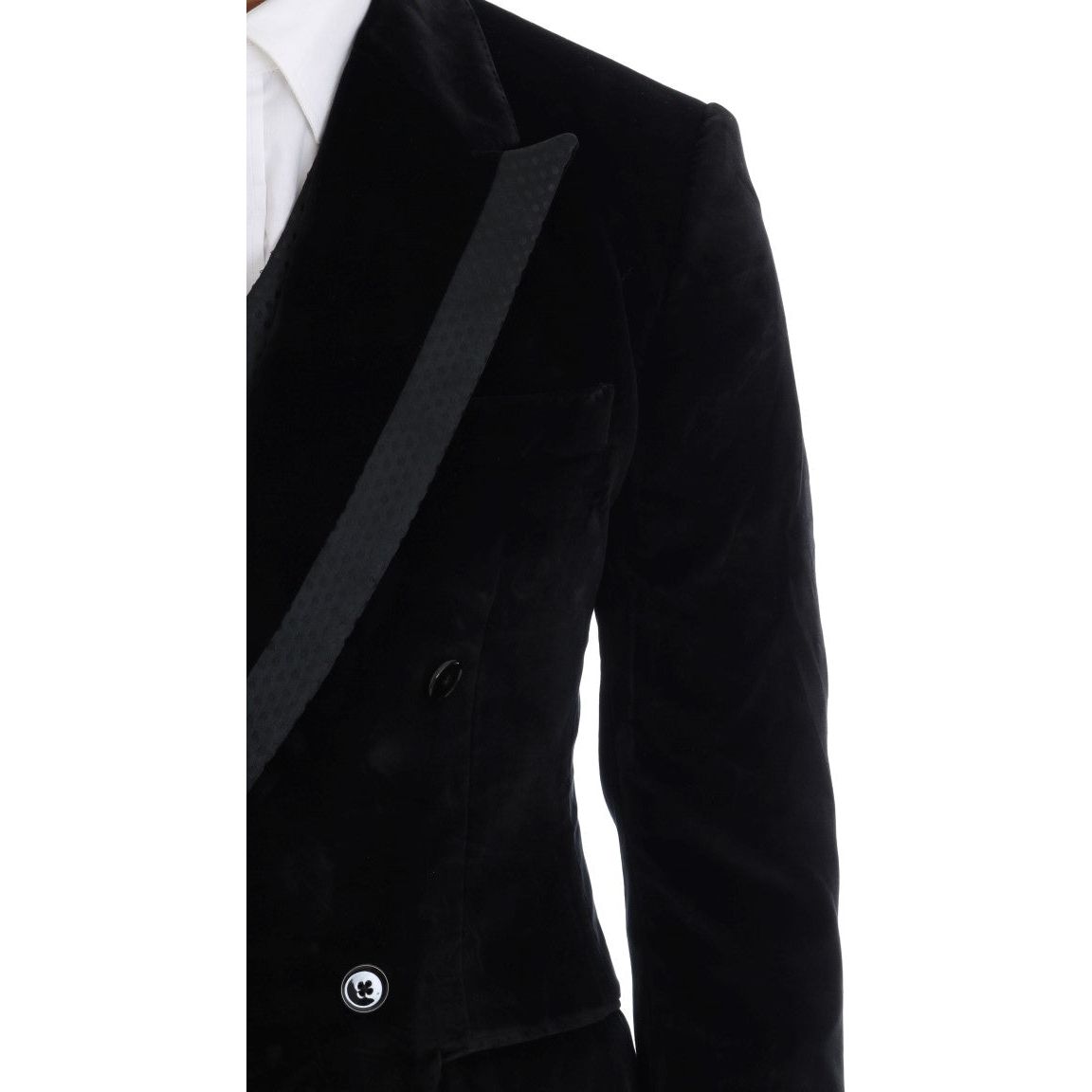 Elegant Black Slim Fit Three-Piece Suit