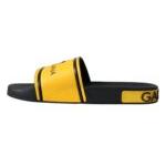 Black Yellow Neoprene Slides Beachwear Shoes