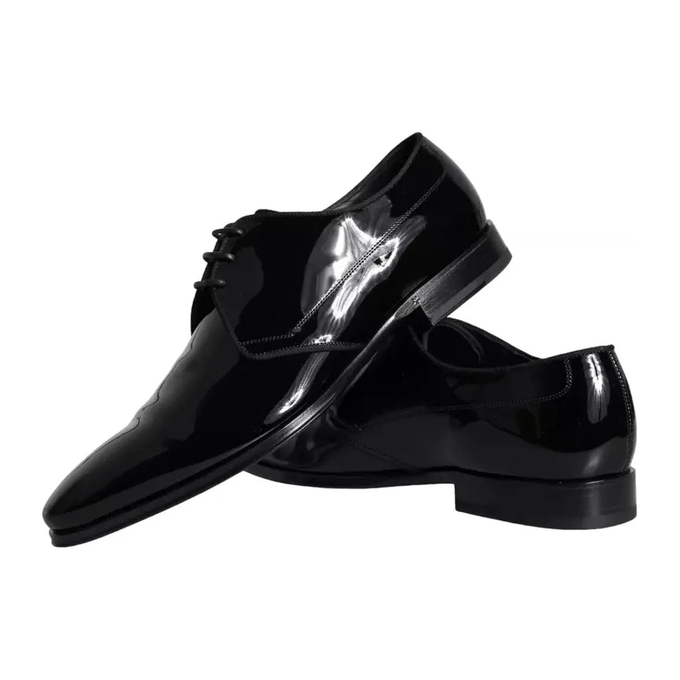 Black Calfskin Leather Derby Men Dress Shoes