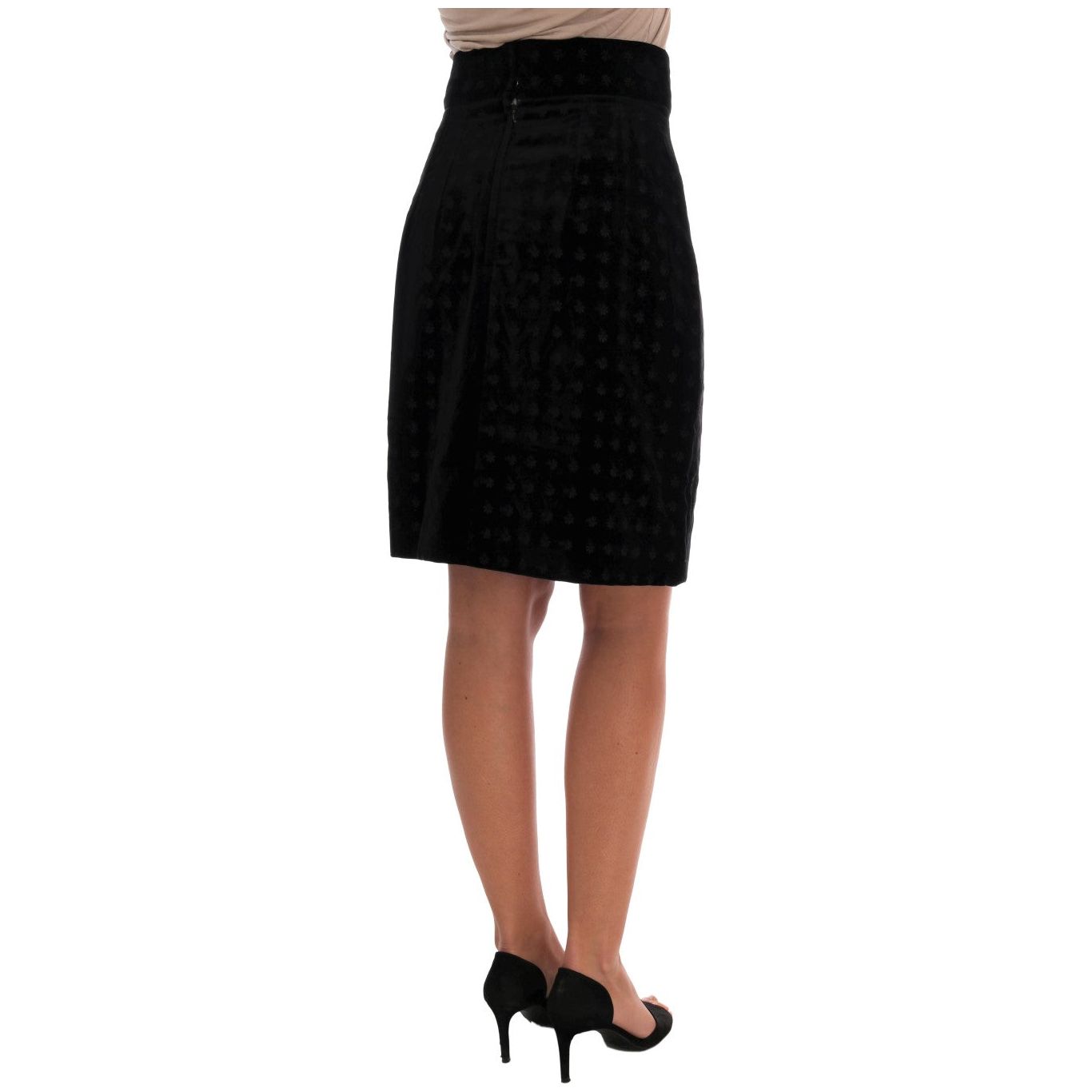 Baroque Embroidered Velvet Pencil Skirt