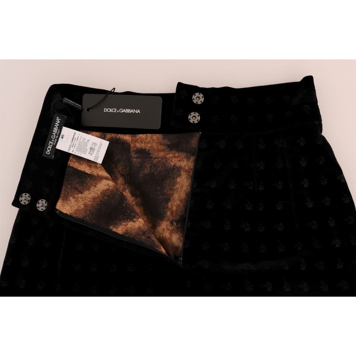 Baroque Embroidered Velvet Pencil Skirt