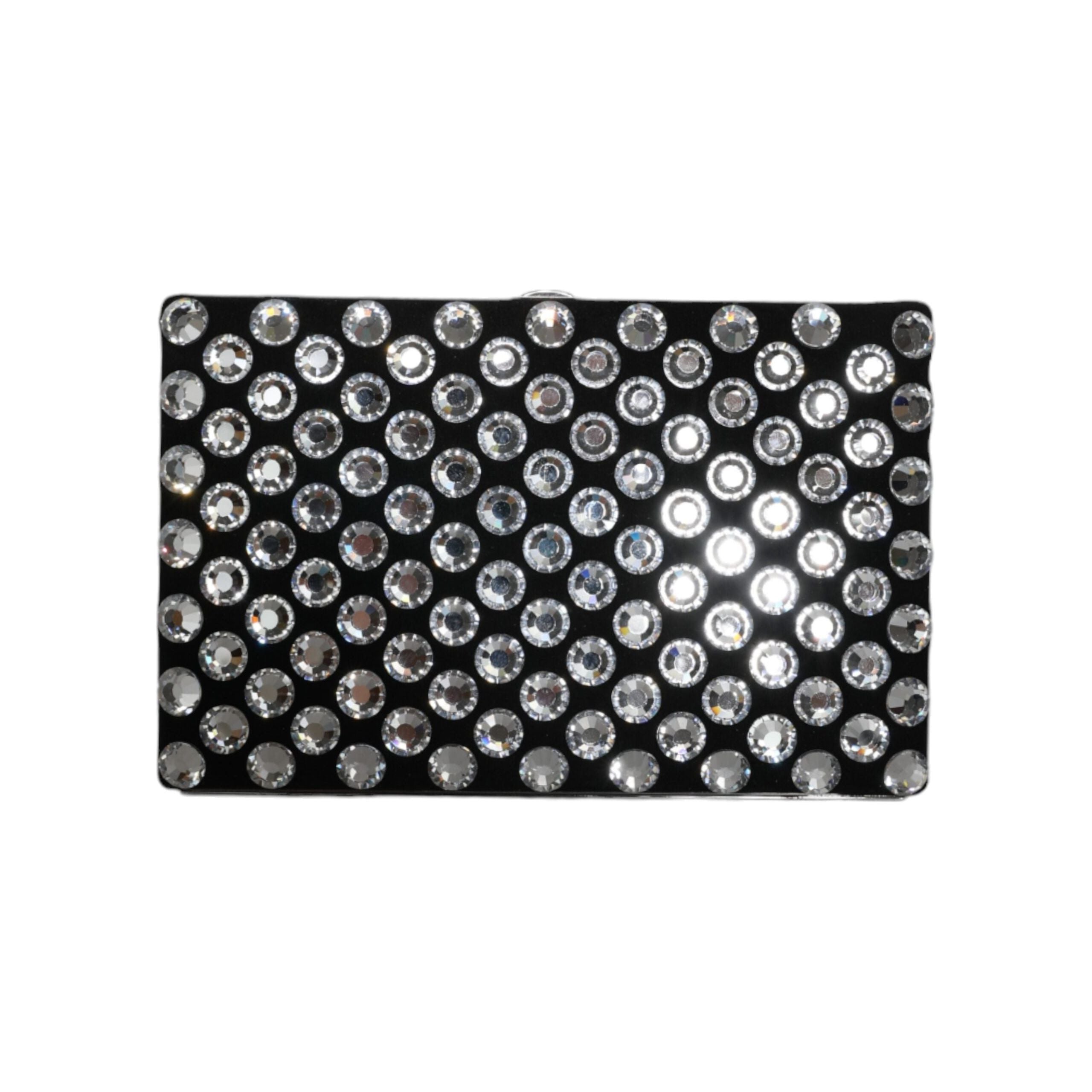 Black Velvet Crystal Clutch Evening Party Purse Bag