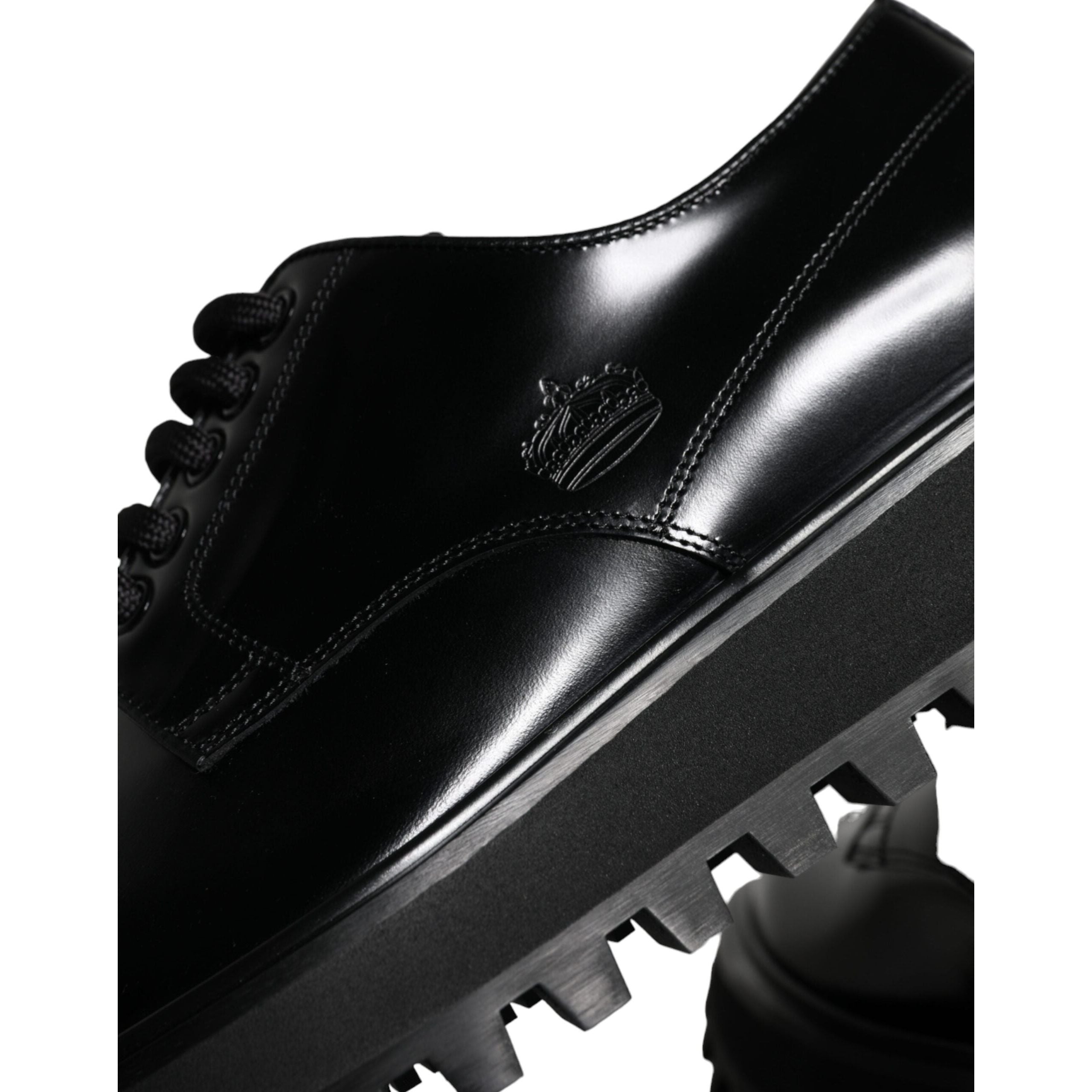 Black Calf Leather Derby Formal Dress Shoes