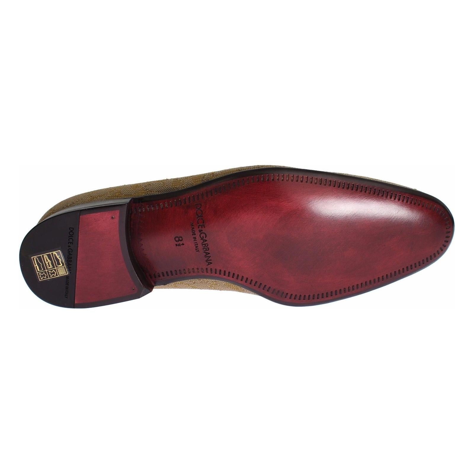 Golden Baroque Silk Dress Loafers