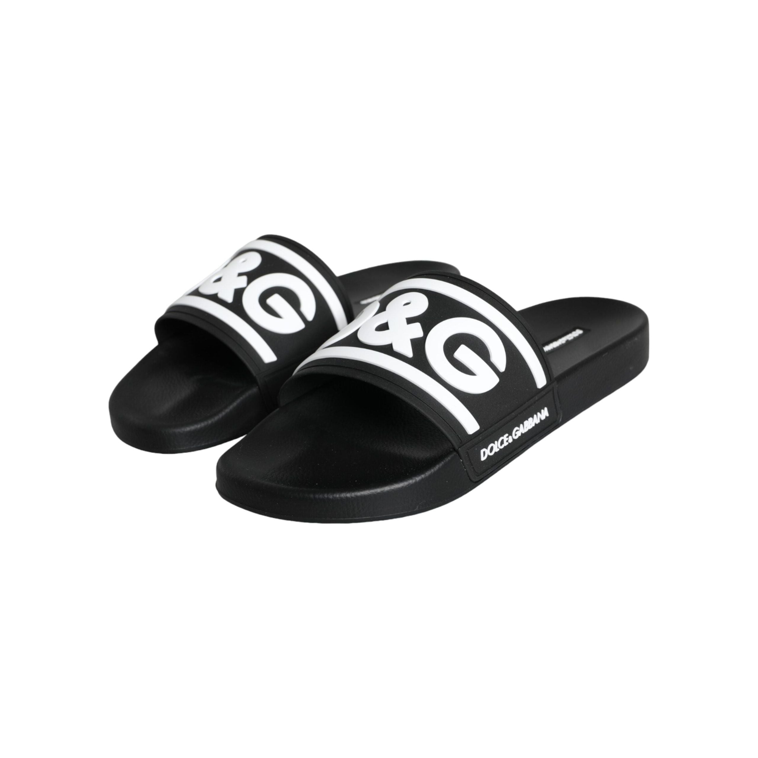 Black White Sandals Rubber Beachwear Shoes