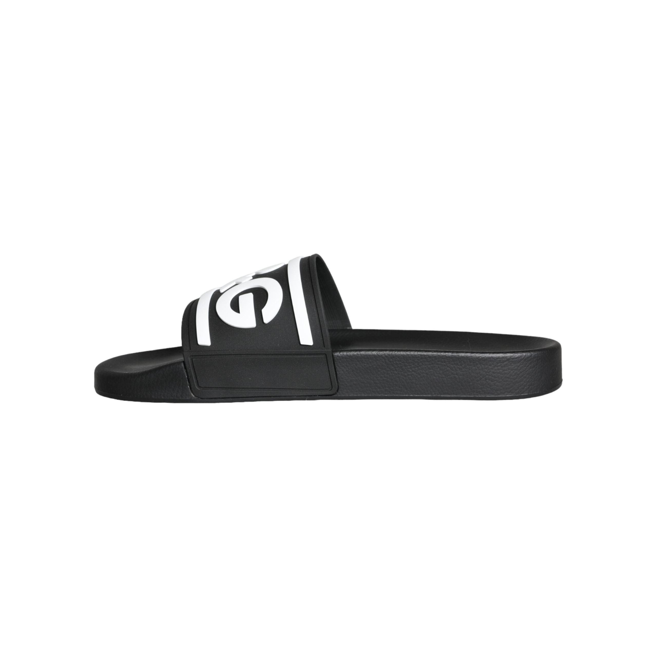 Black White Sandals Rubber Beachwear Shoes