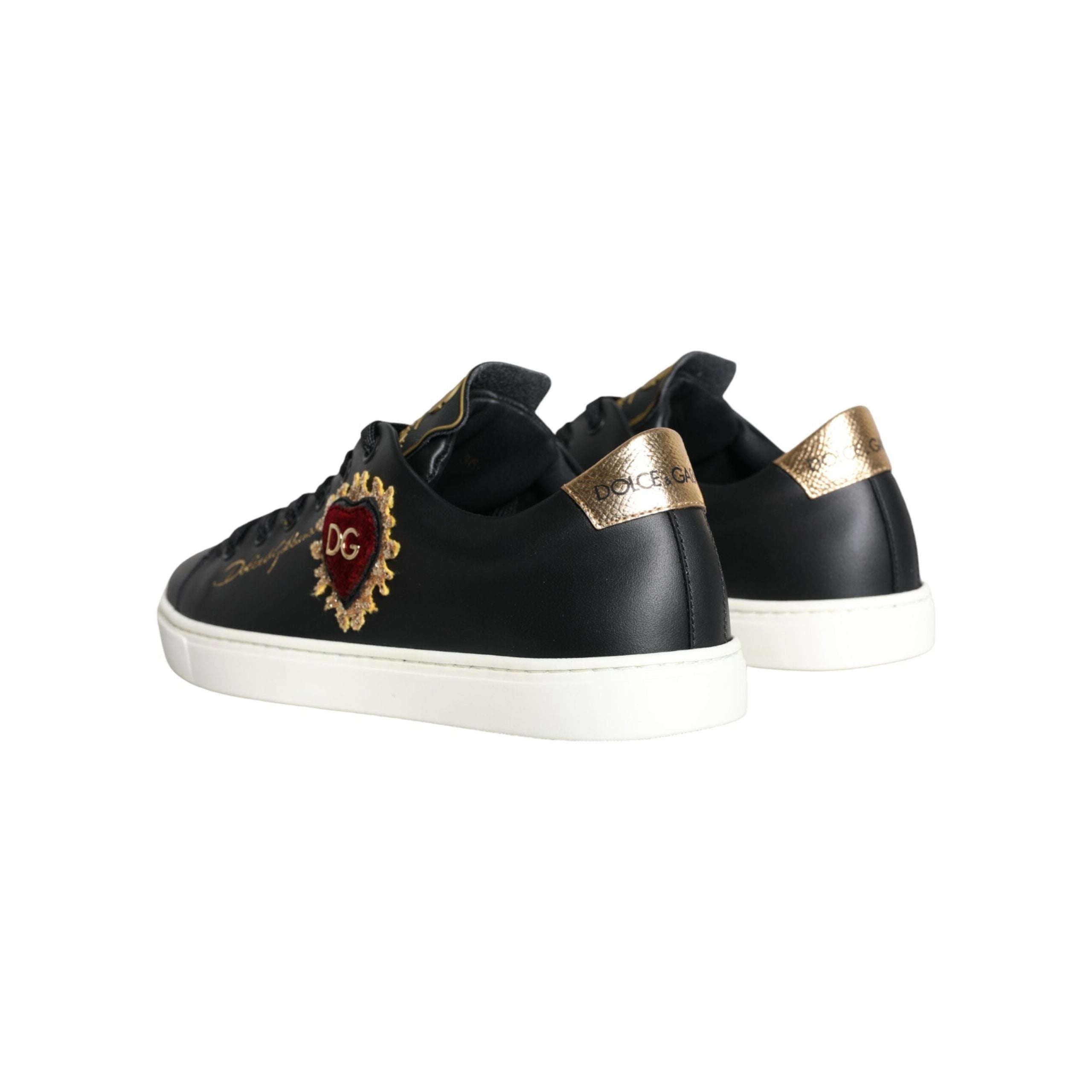 Black Portofino Sacred Heart Sneakers Shoes