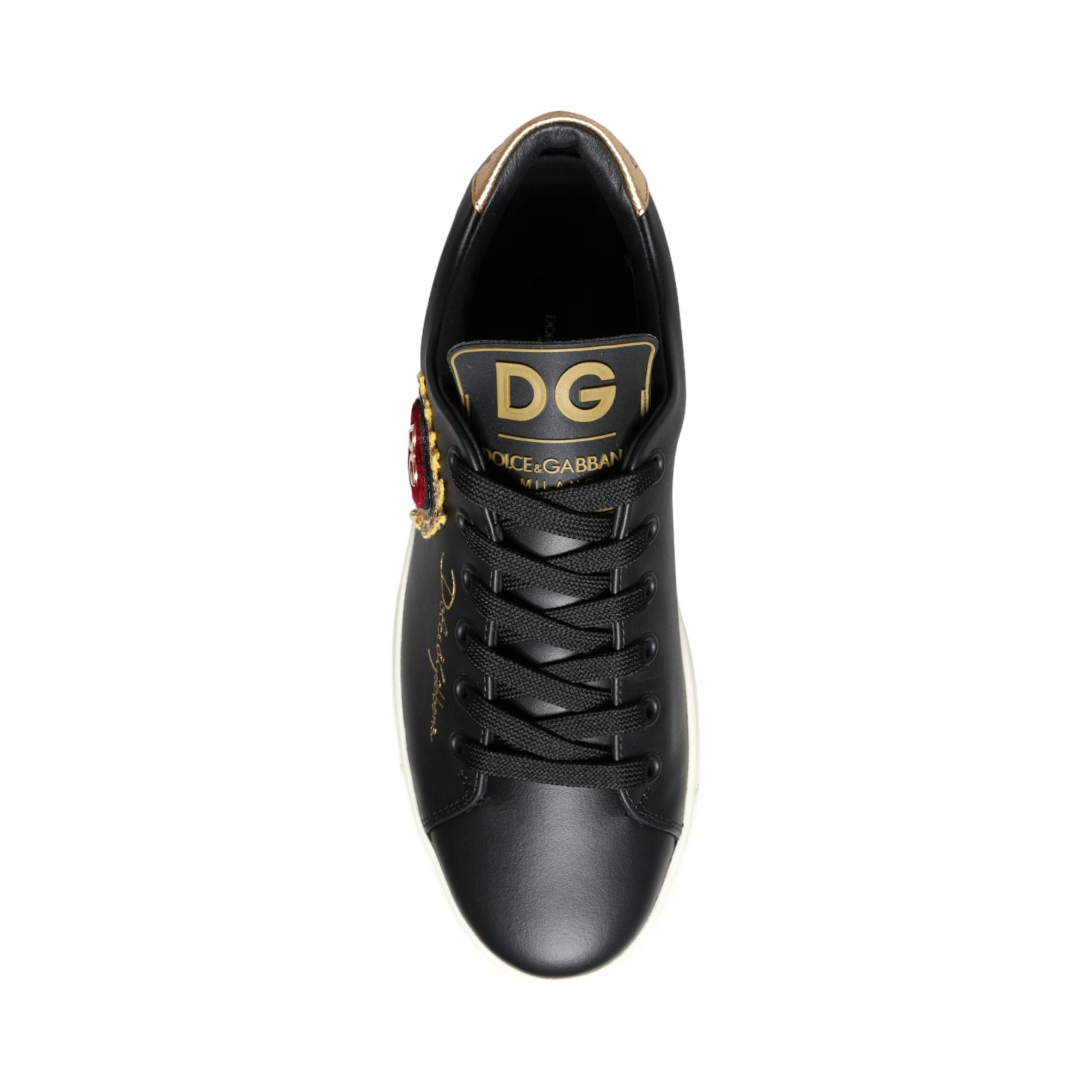 Black Portofino Sacred Heart Sneakers Shoes