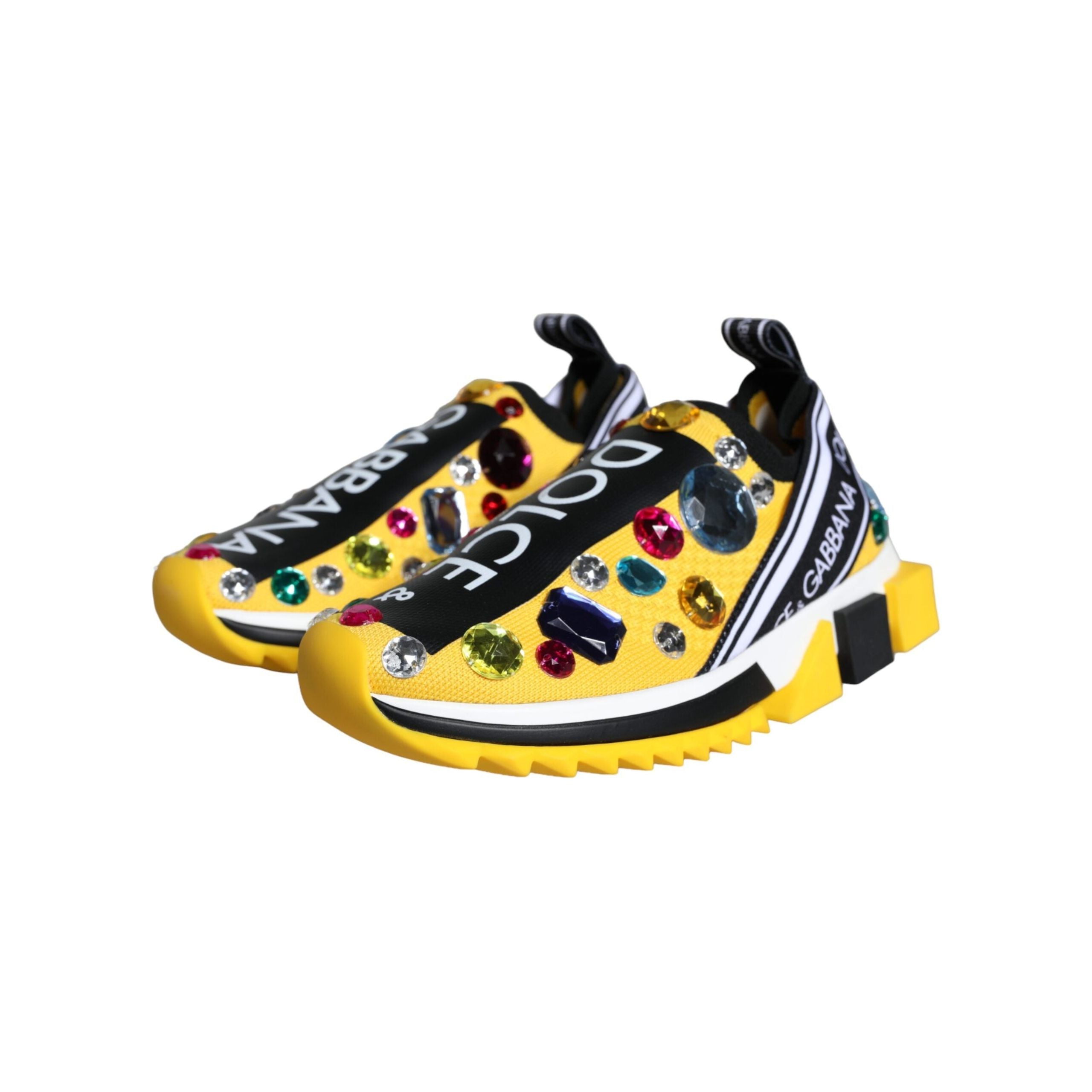 Yellow Sorrento Crystals Sneakers Womens Shoes