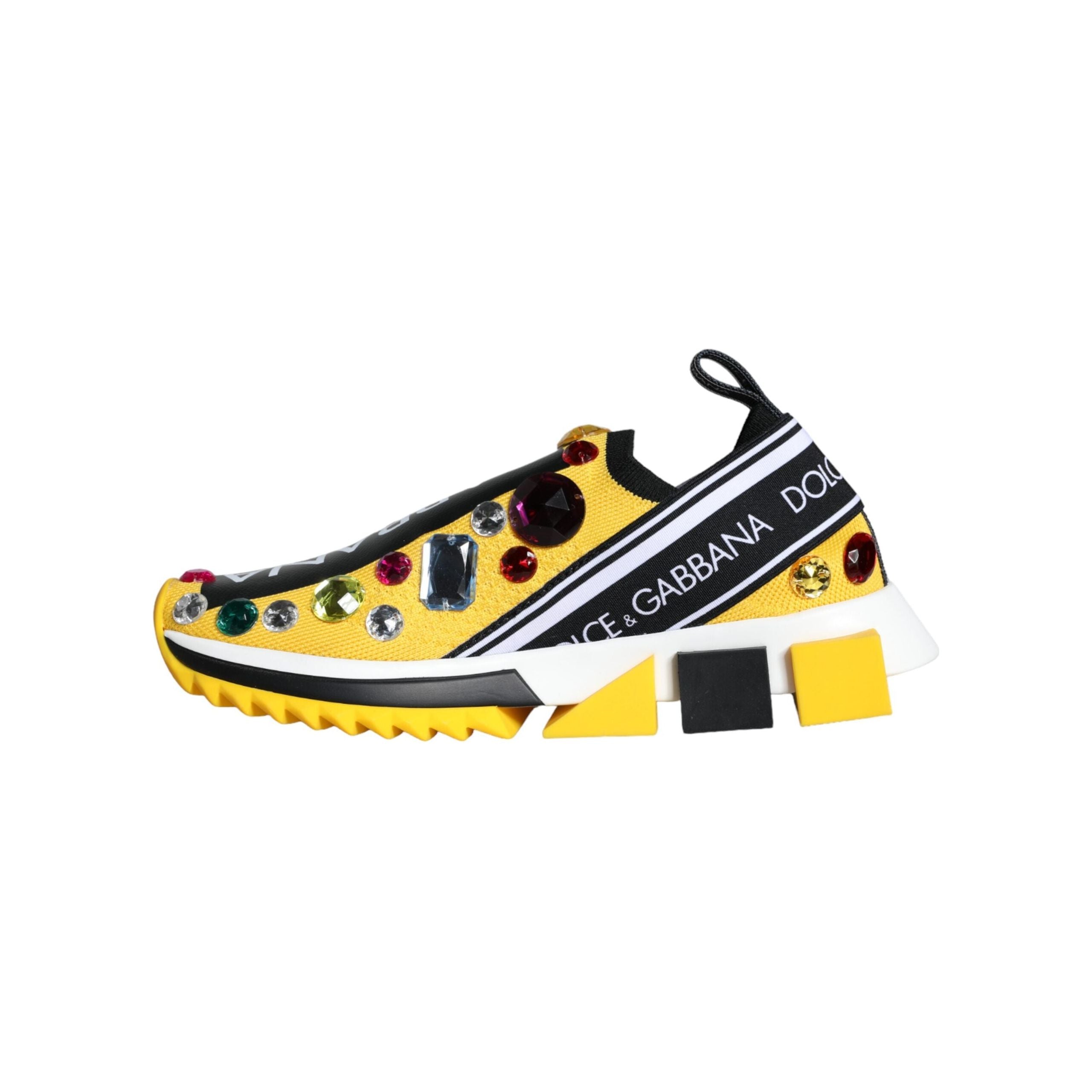 Yellow Sorrento Crystals Sneakers Womens Shoes