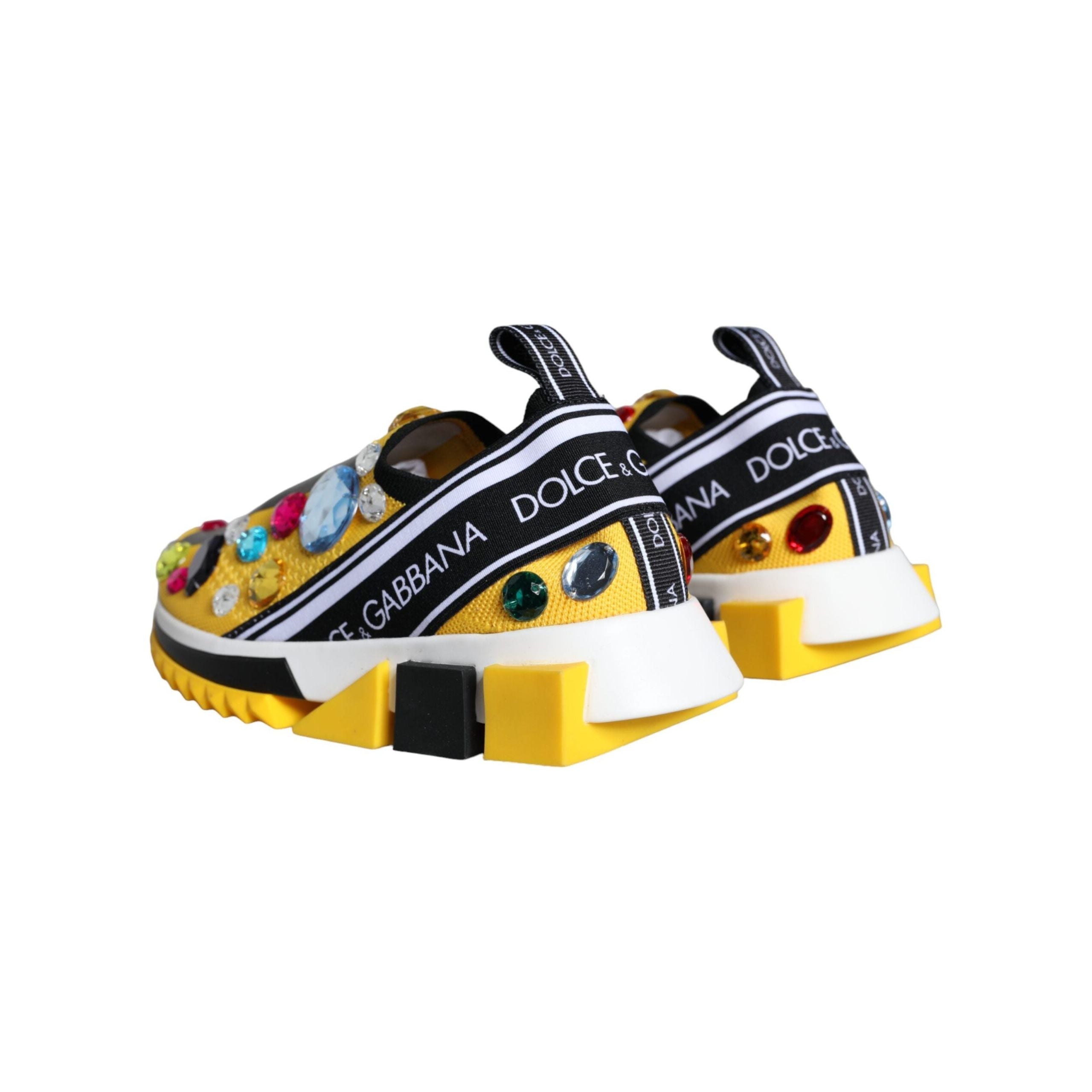 Yellow Sorrento Crystals Sneakers Womens Shoes