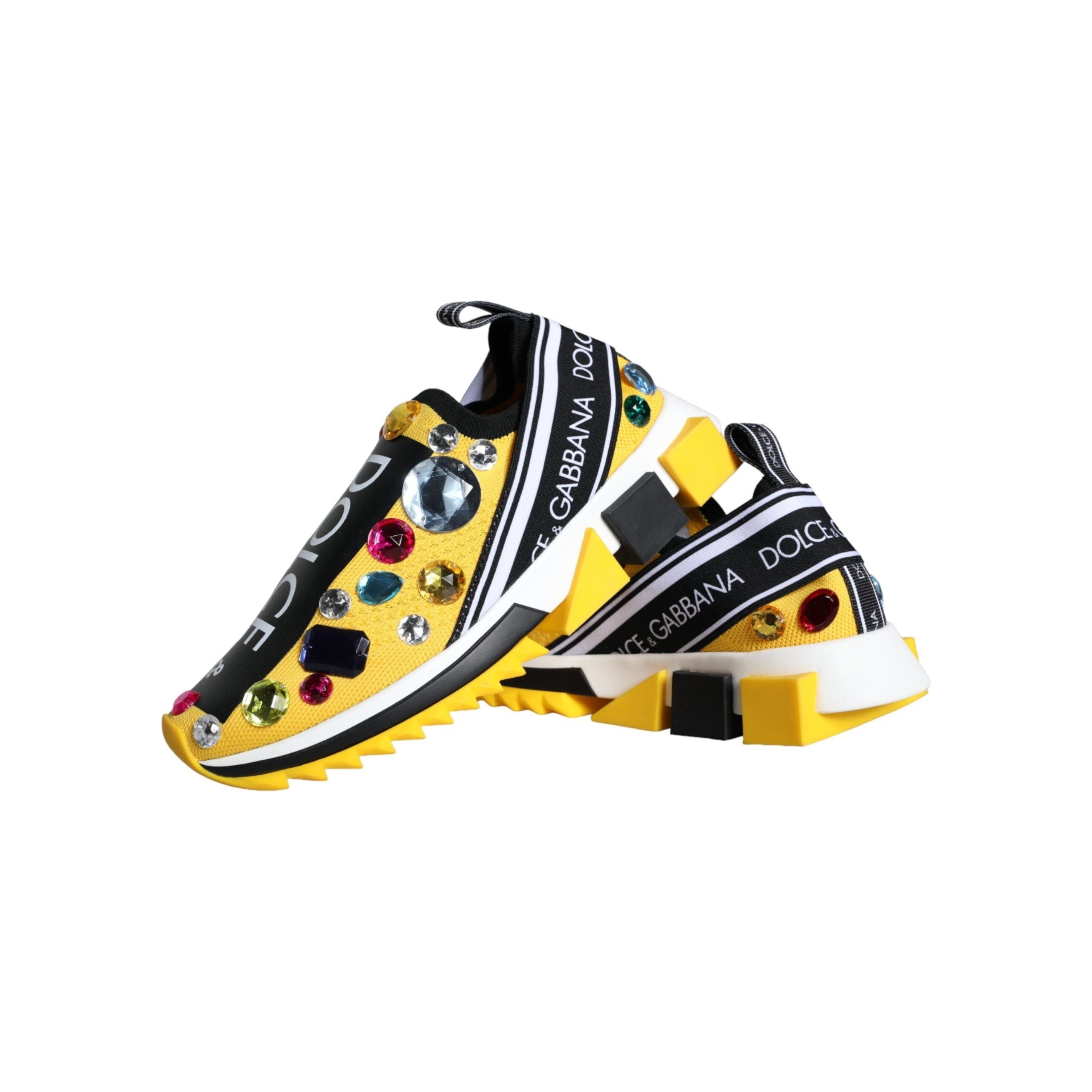 Yellow Sorrento Crystals Sneakers Womens Shoes