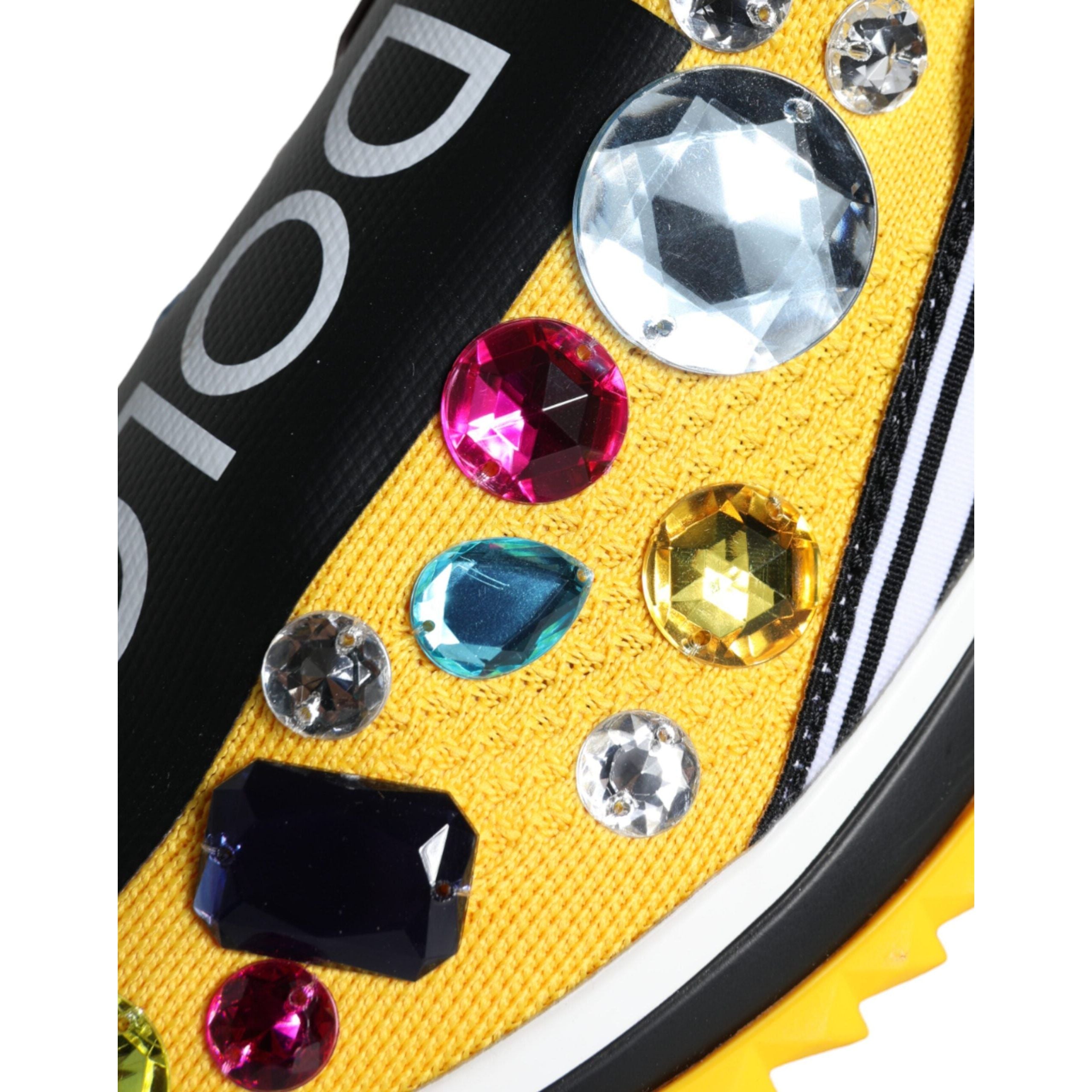 Yellow Sorrento Crystals Sneakers Womens Shoes