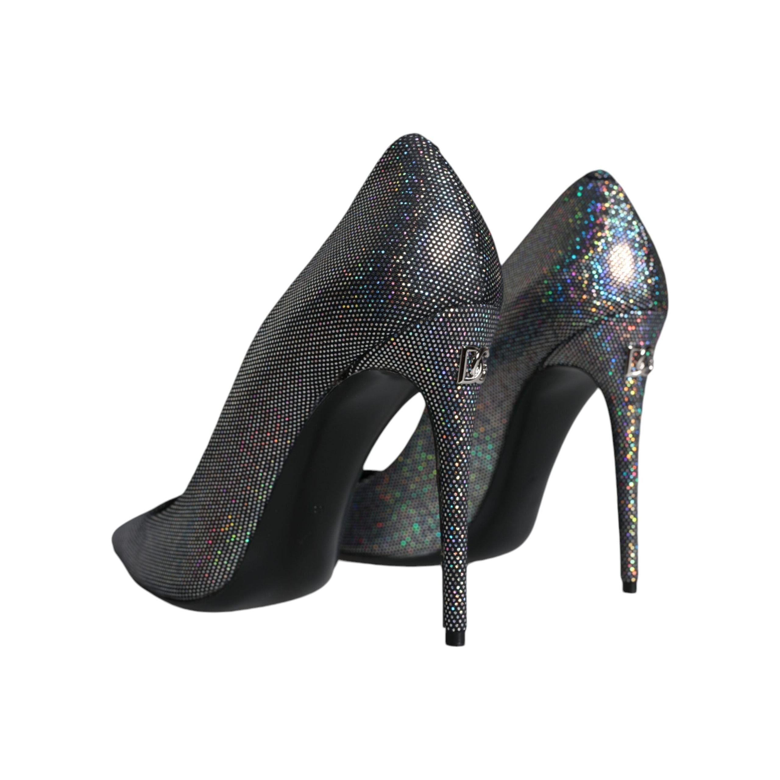 Multicolor Strass Leather Heels Pumps Shoes