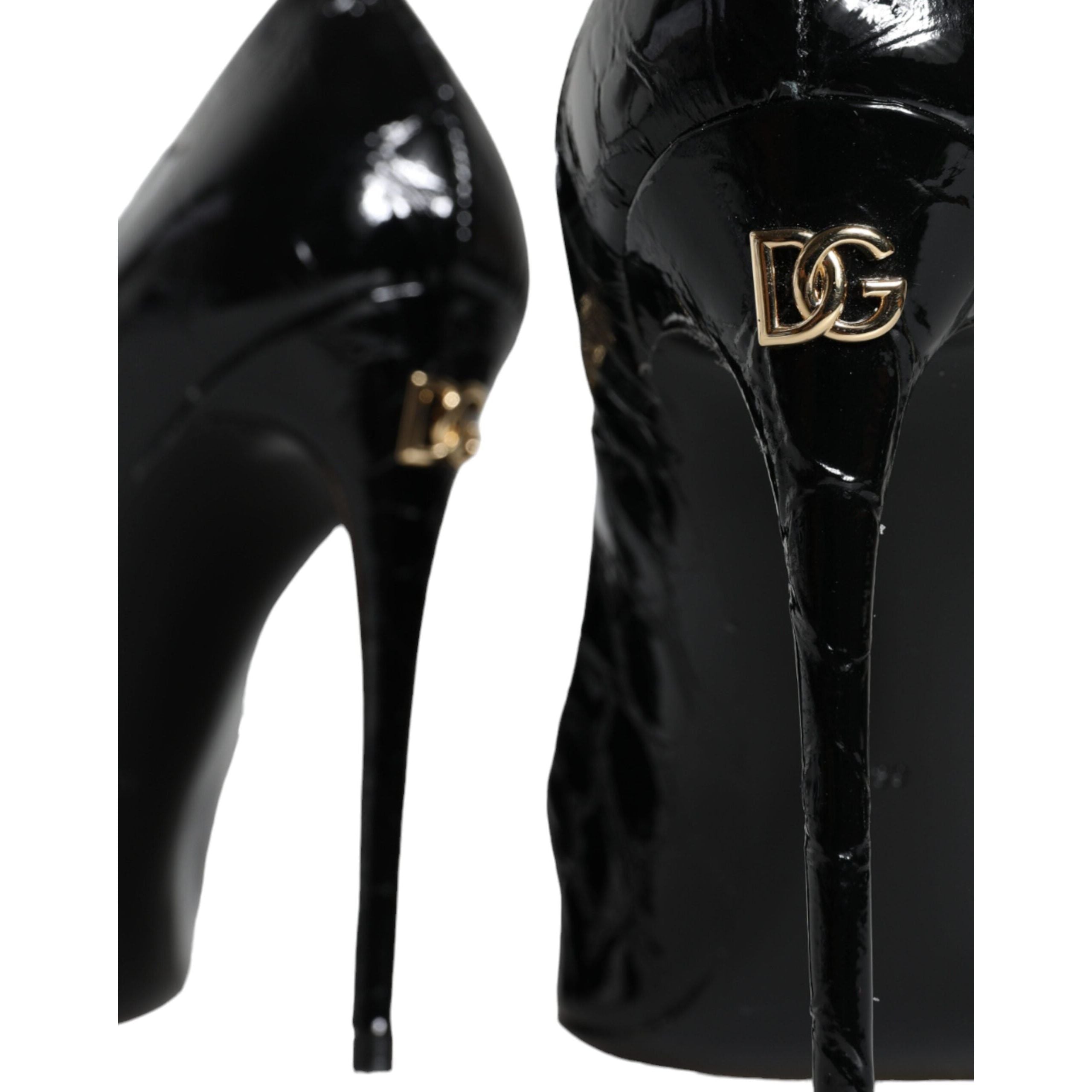 Black Patent Leather High Heels Pumps Shoes