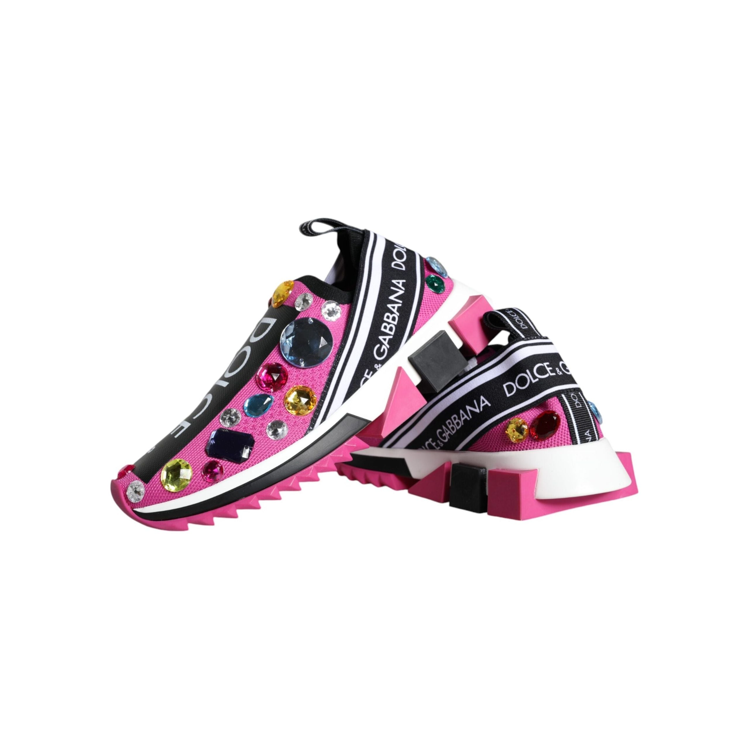 Pink Sorrento Crystals Low Top Sneakers Shoes