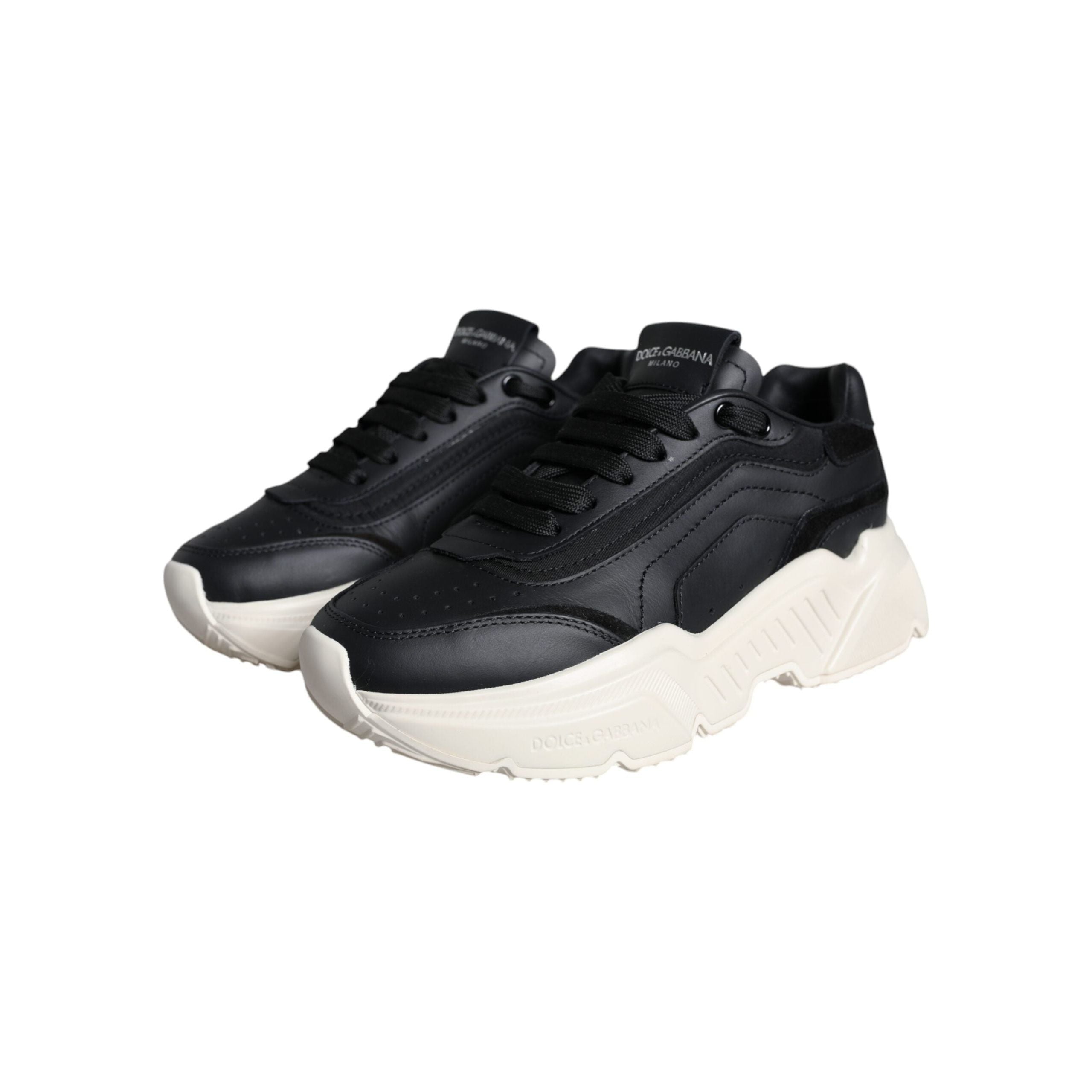 Black White DAYMASTER Leather Sneakers Shoes