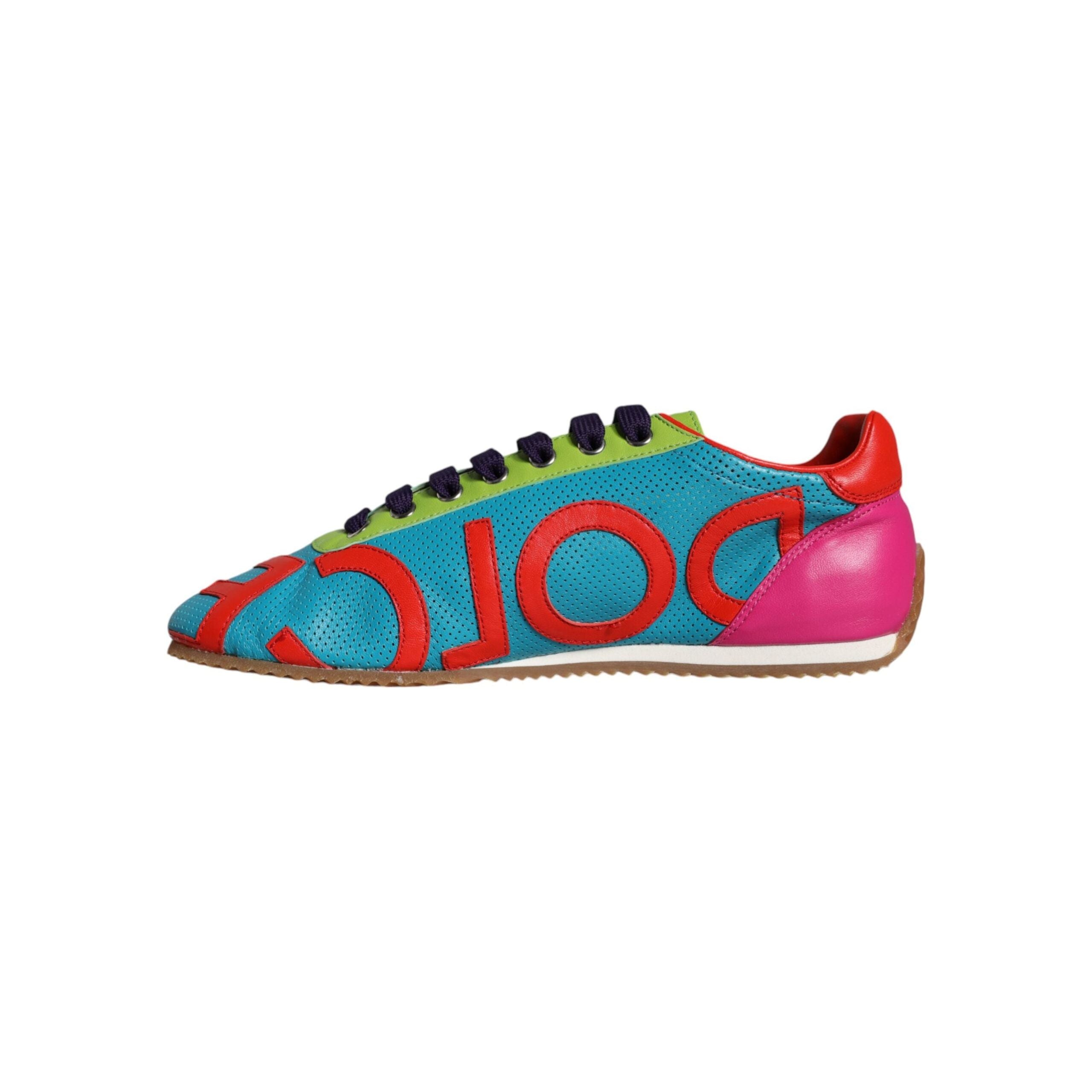 Multicolor Leather Logo Casual Sneakers Shoes