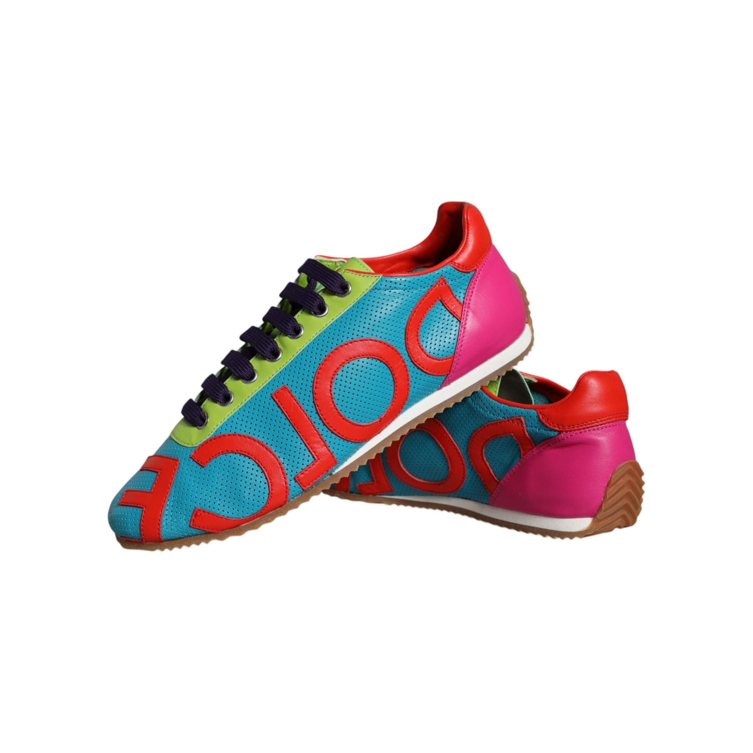 Multicolor Leather Logo Casual Sneakers Shoes